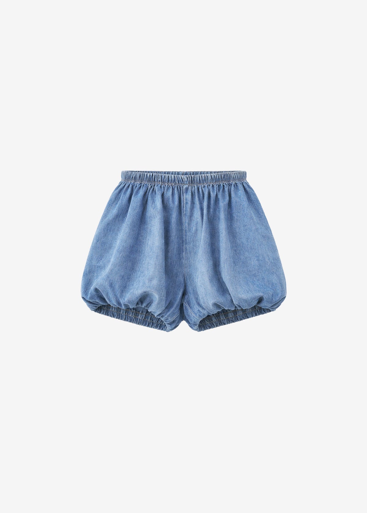 Varzy Denim Bubble-Hem Shorts - Medium Wash - 7