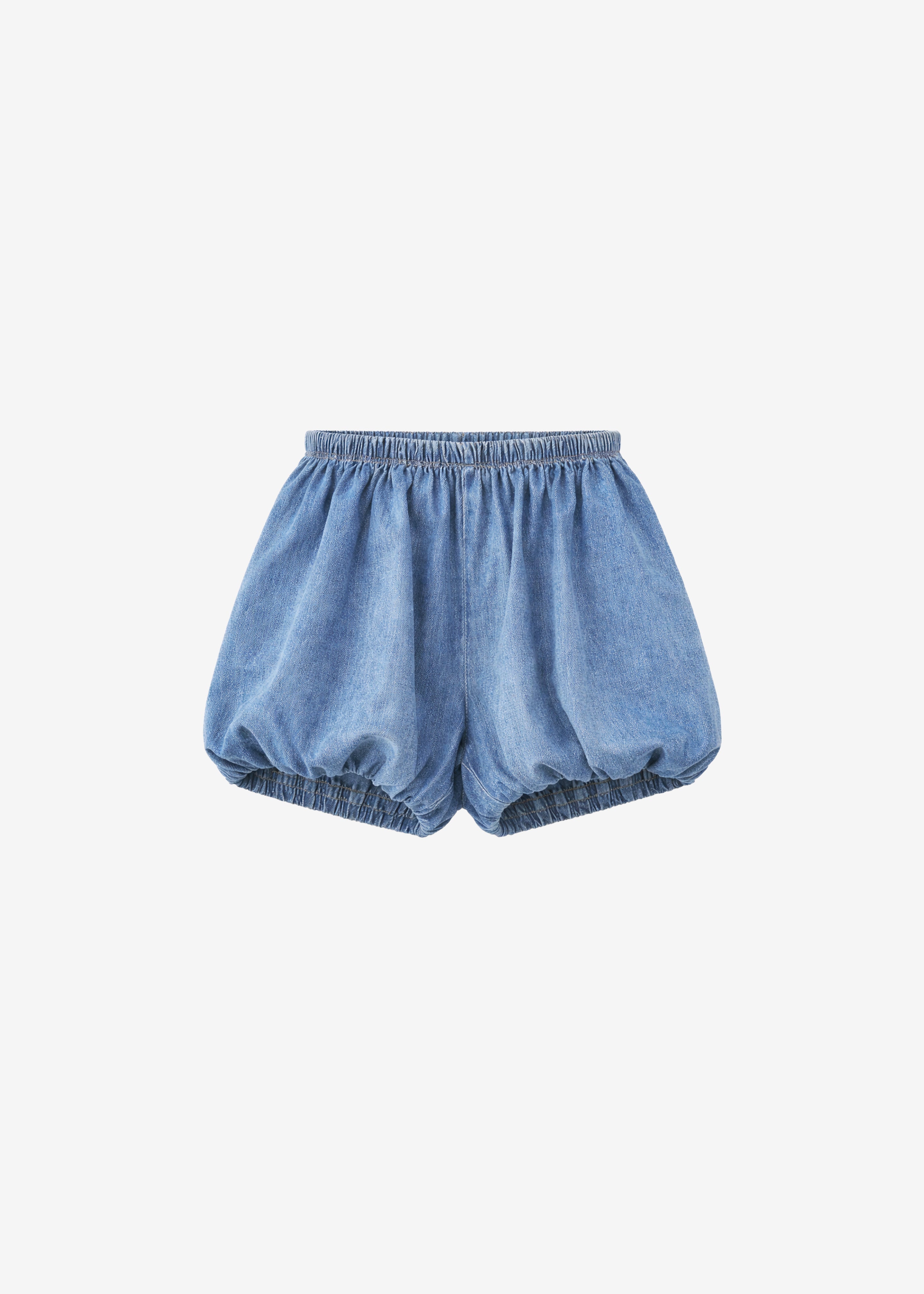 Varzy Denim Bubble-Hem Shorts - Medium Wash - 7