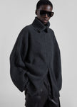 Veda Oversized Zip-Up Cardigan - Charcoal