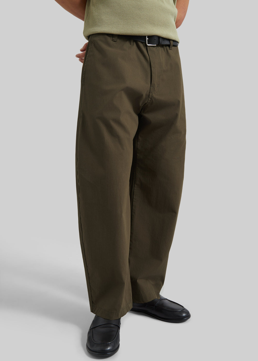 Velet Barrel Leg Pants - Olive Brown - 1