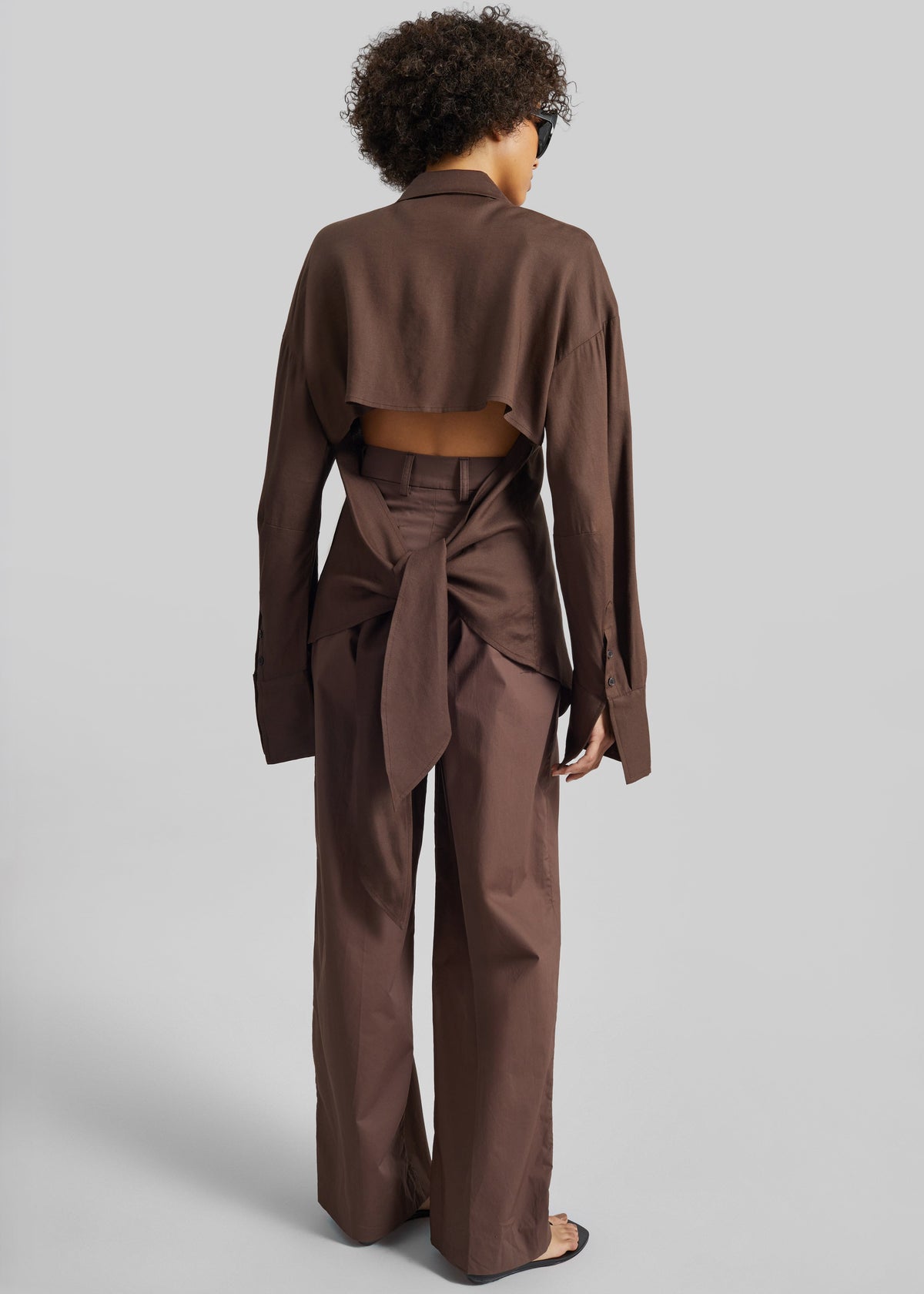 Velia Cut-Out Back Shirt - Brown - 9