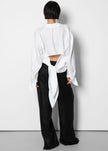 Velia Cut-Out Back Shirt - White