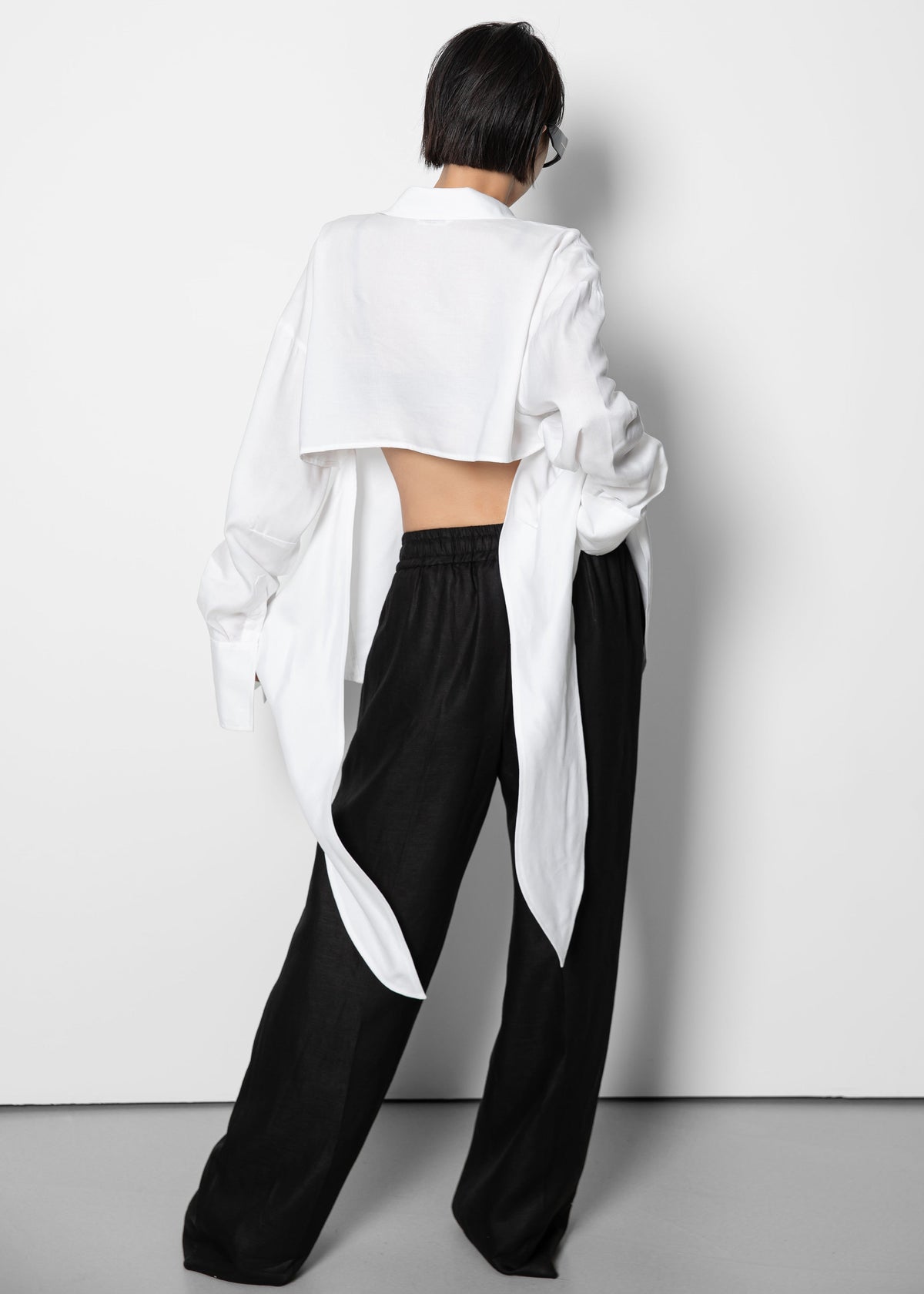 Velia Cut-Out Back Shirt - White - 5