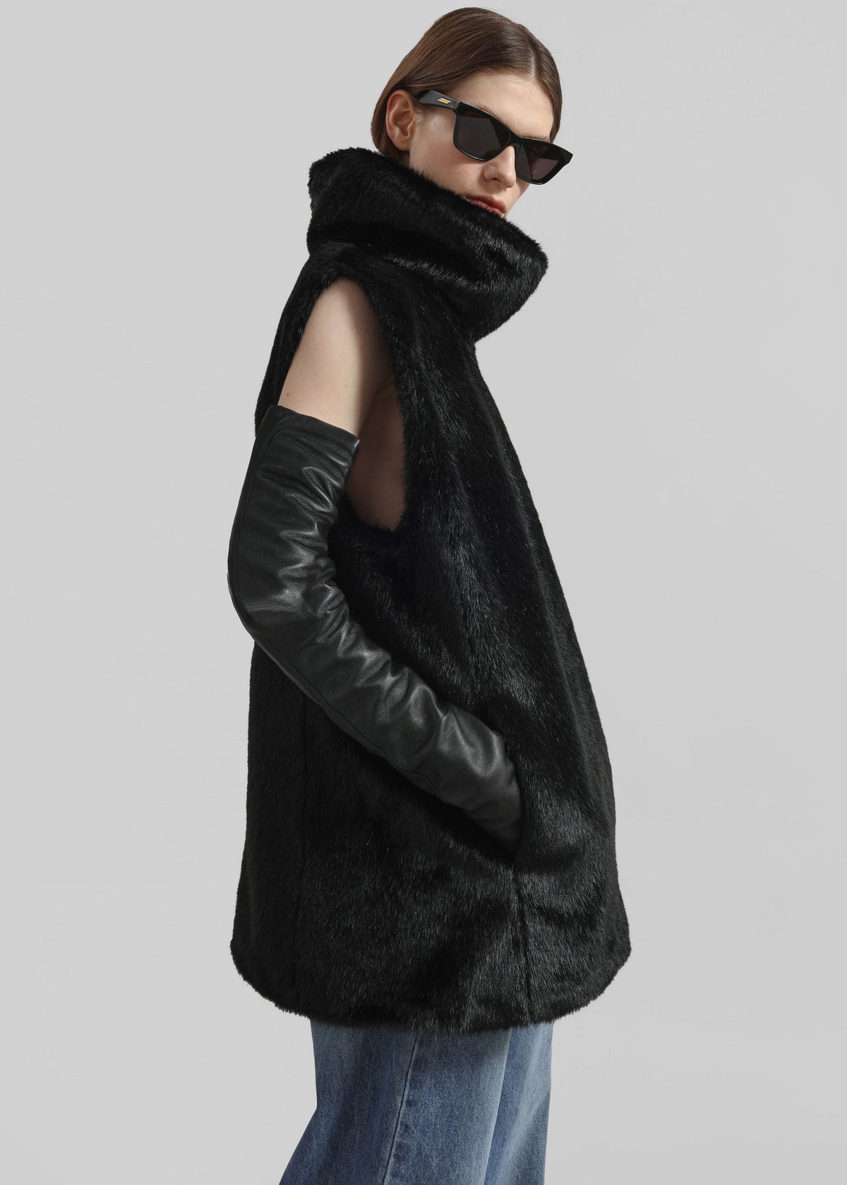 Veneto Long Leather Gloves - Black - 3