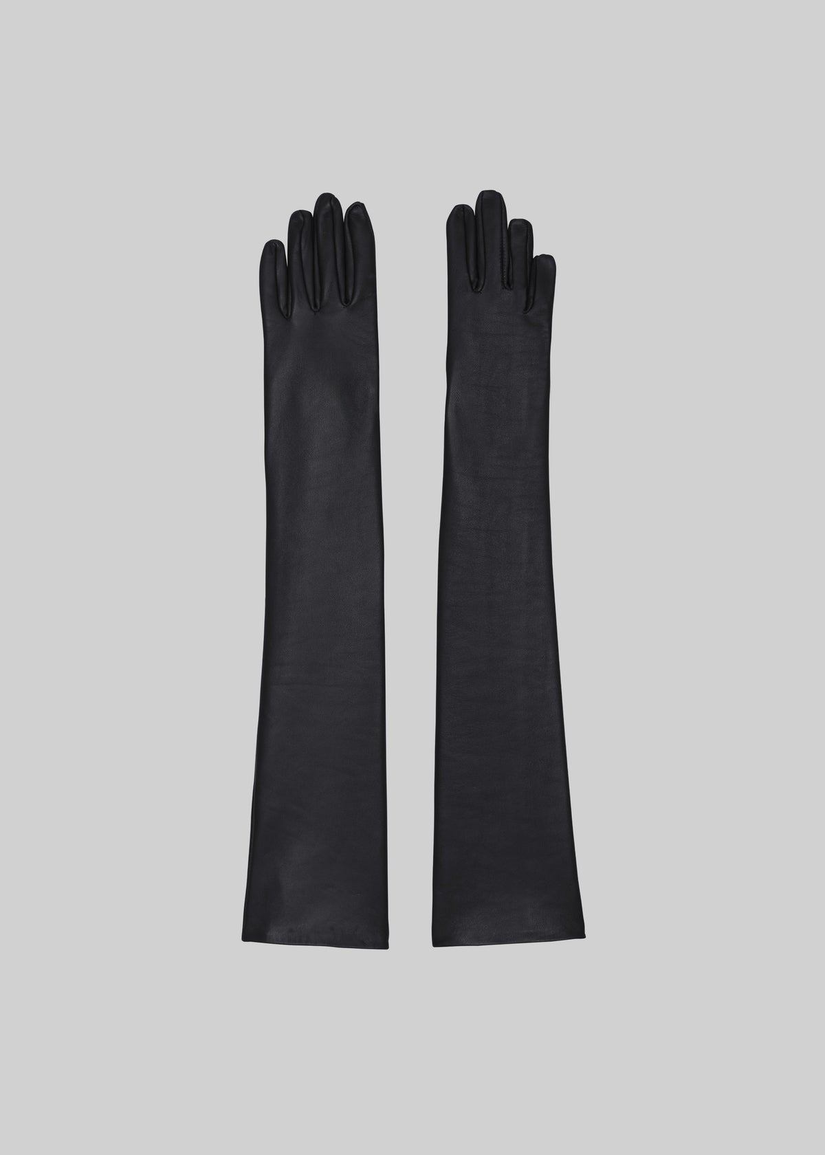 Veneto Long Leather Gloves - Black - 2