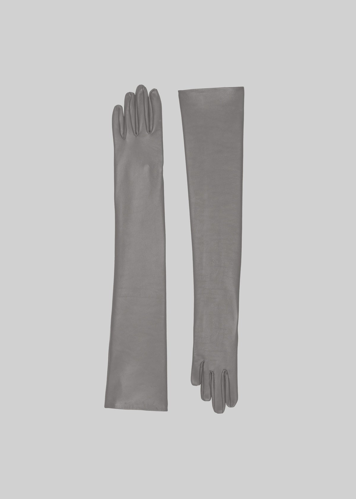 Veneto Long Leather Gloves - Grey