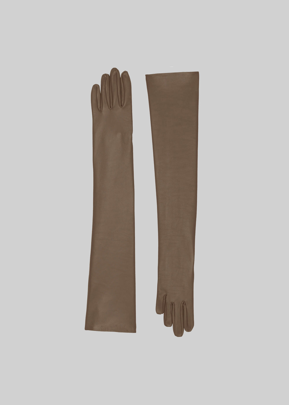 Veneto Long Leather Gloves - Light Brown - 1
