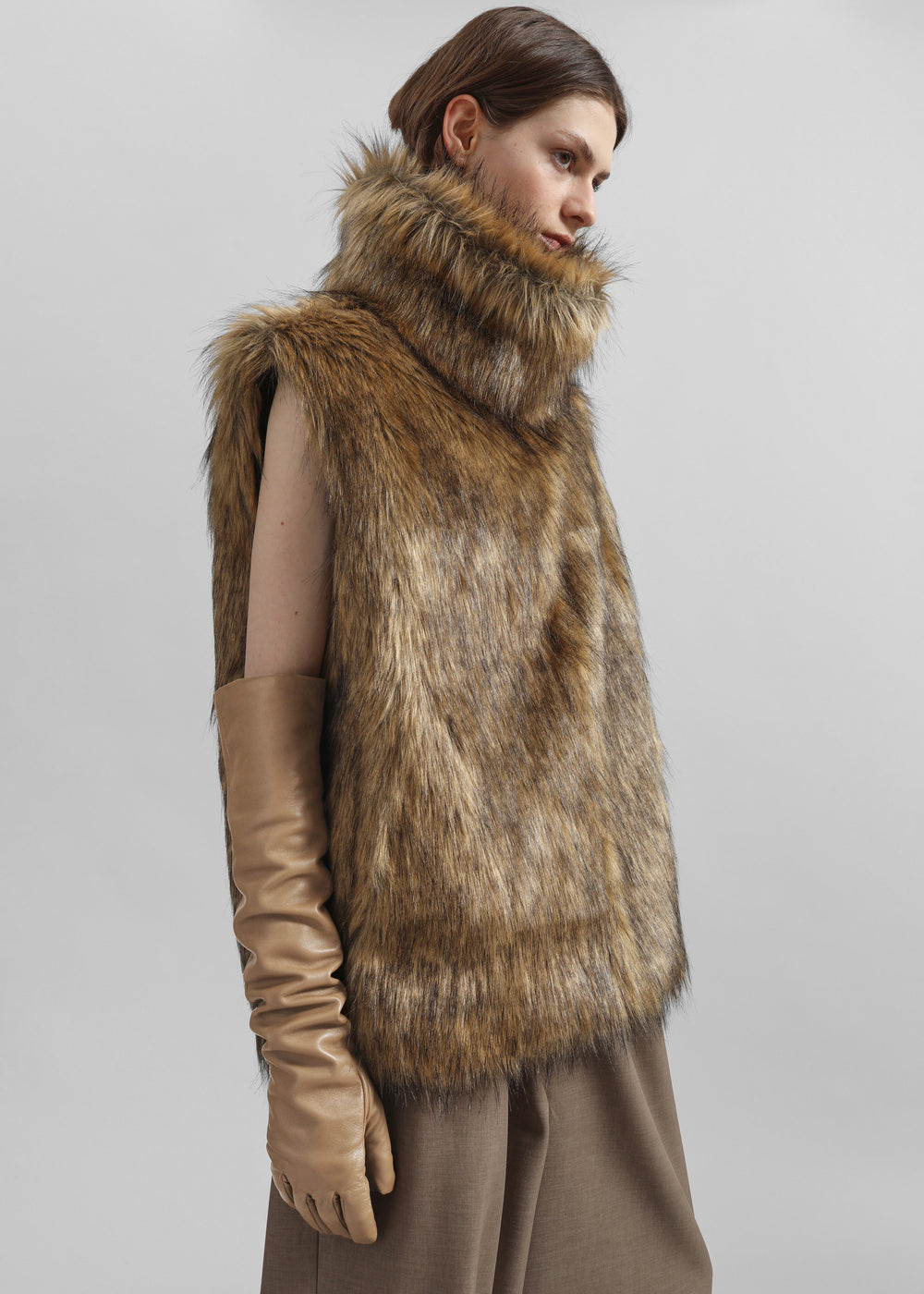 Veneto Long Leather Gloves - Oat