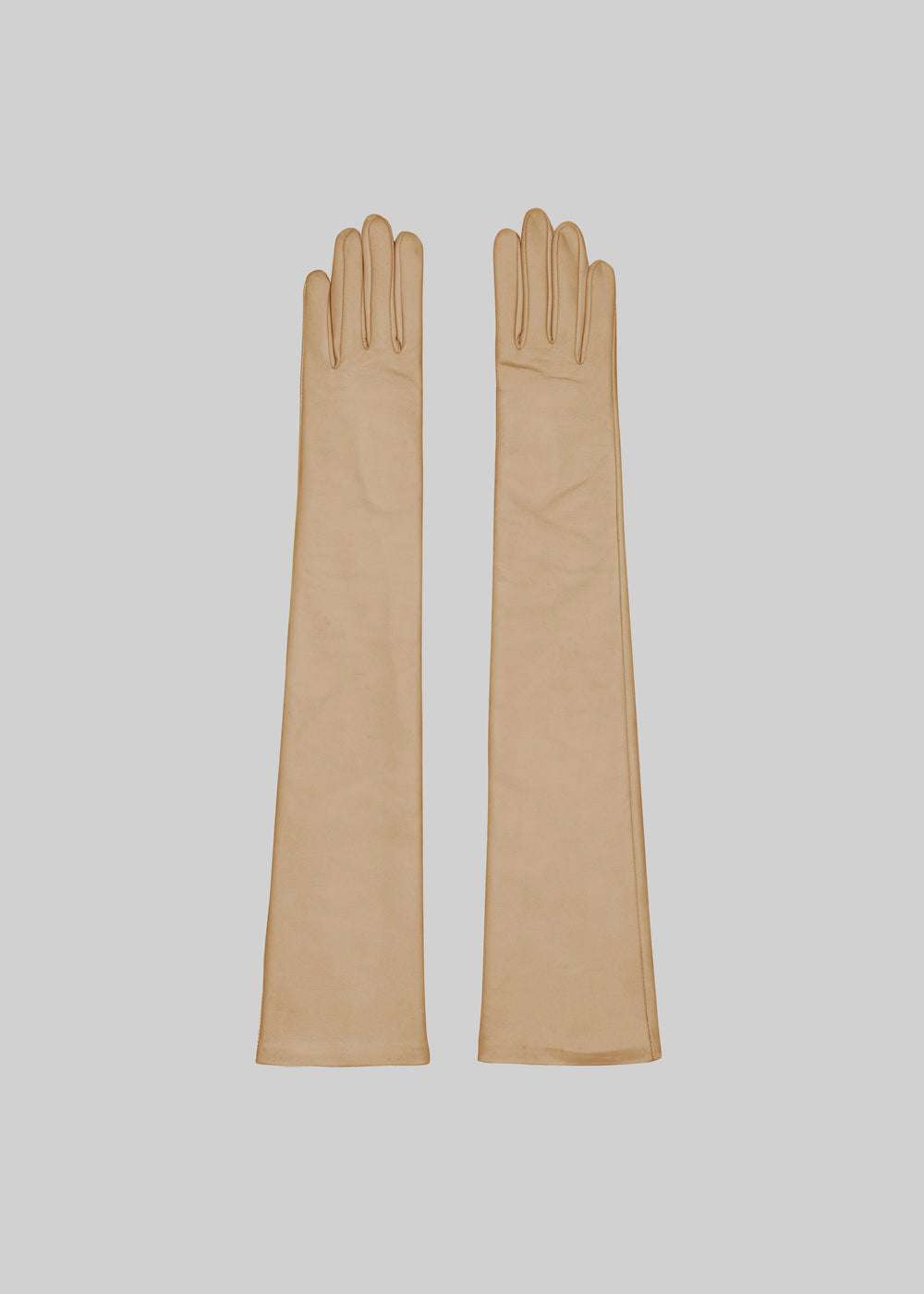 Veneto Long Leather Gloves - Oat - 1