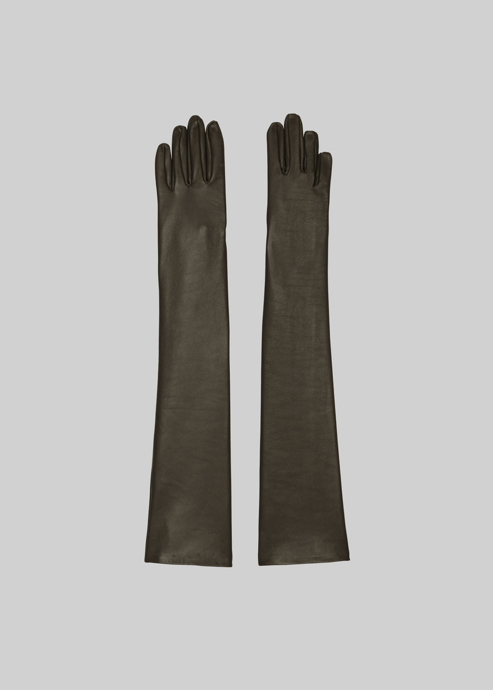 Veneto Long Leather Gloves - Dark Olive