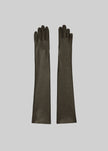 Veneto Long Leather Gloves - Dark Olive
