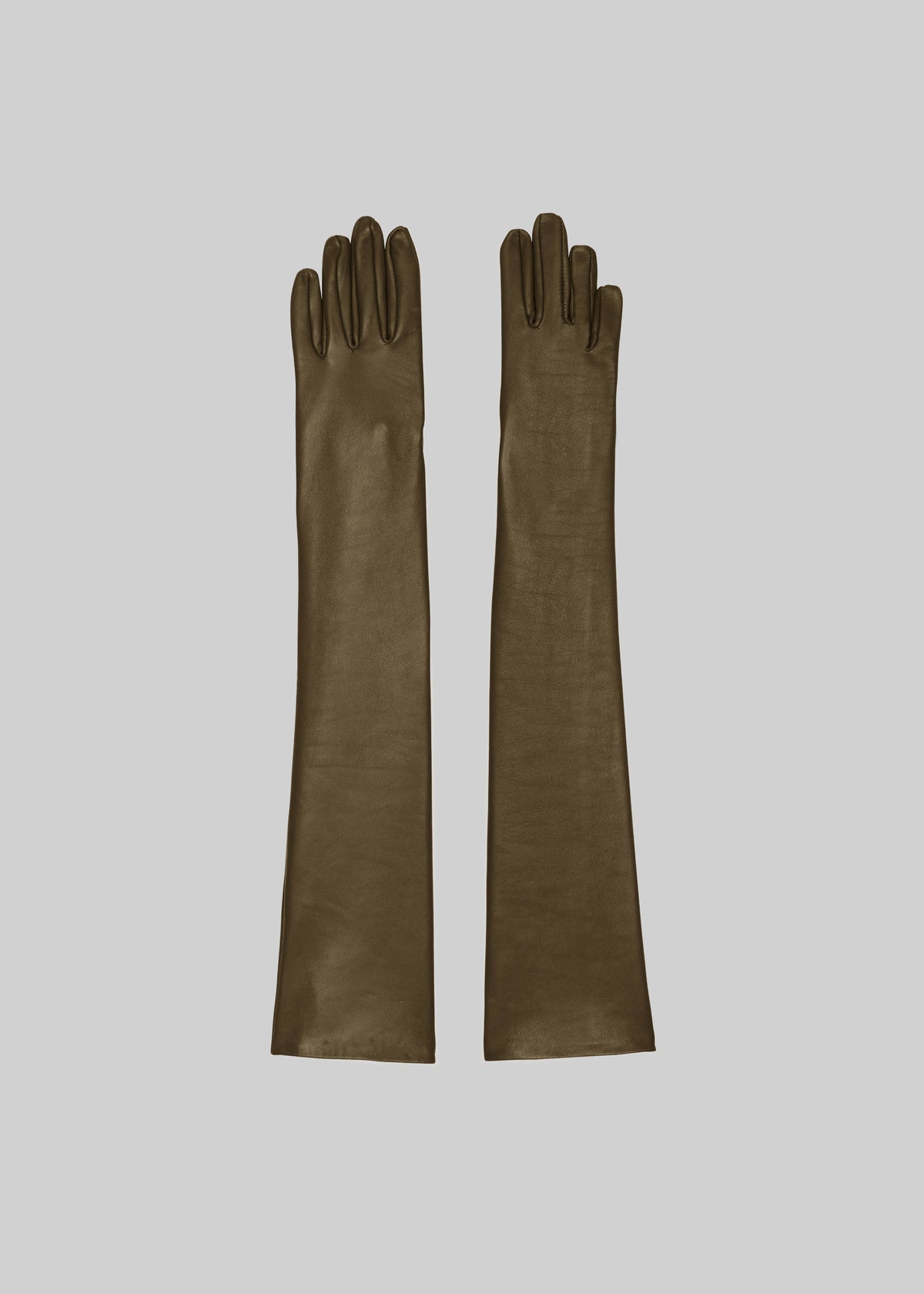 Veneto Long Leather Gloves - Dark Olive