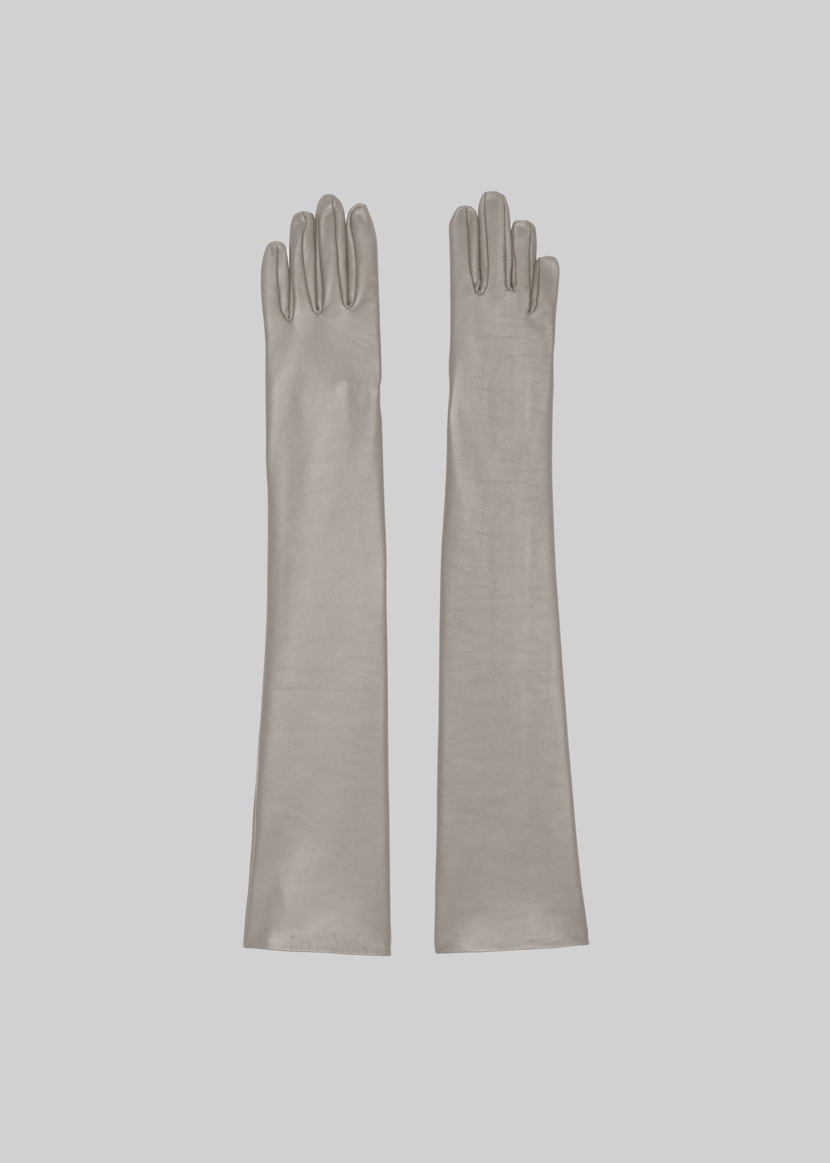 Veneto Long Leather Gloves - Taupe - 2