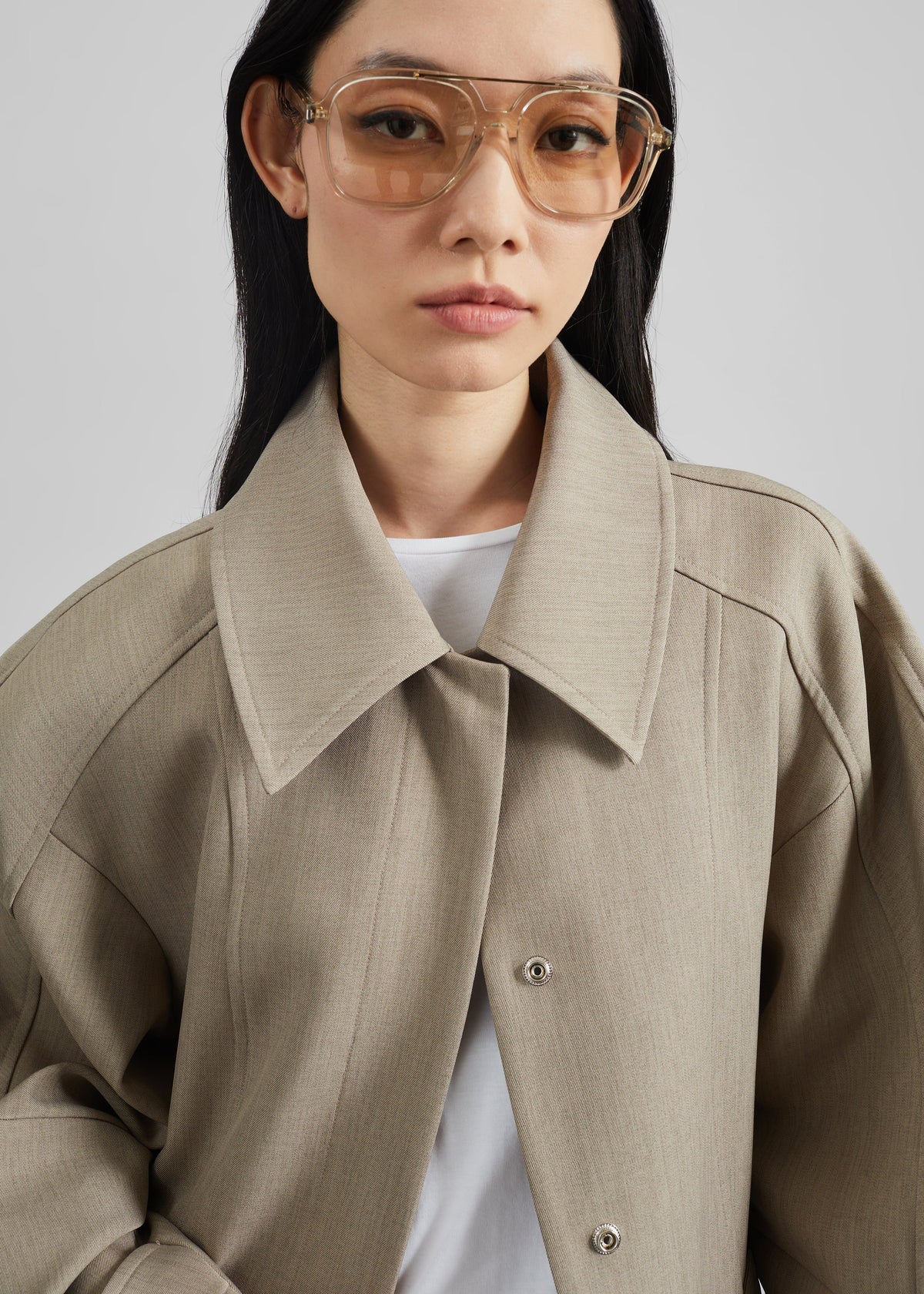 Venlo Curve Sleeve Belted Jacket - Beige - 6