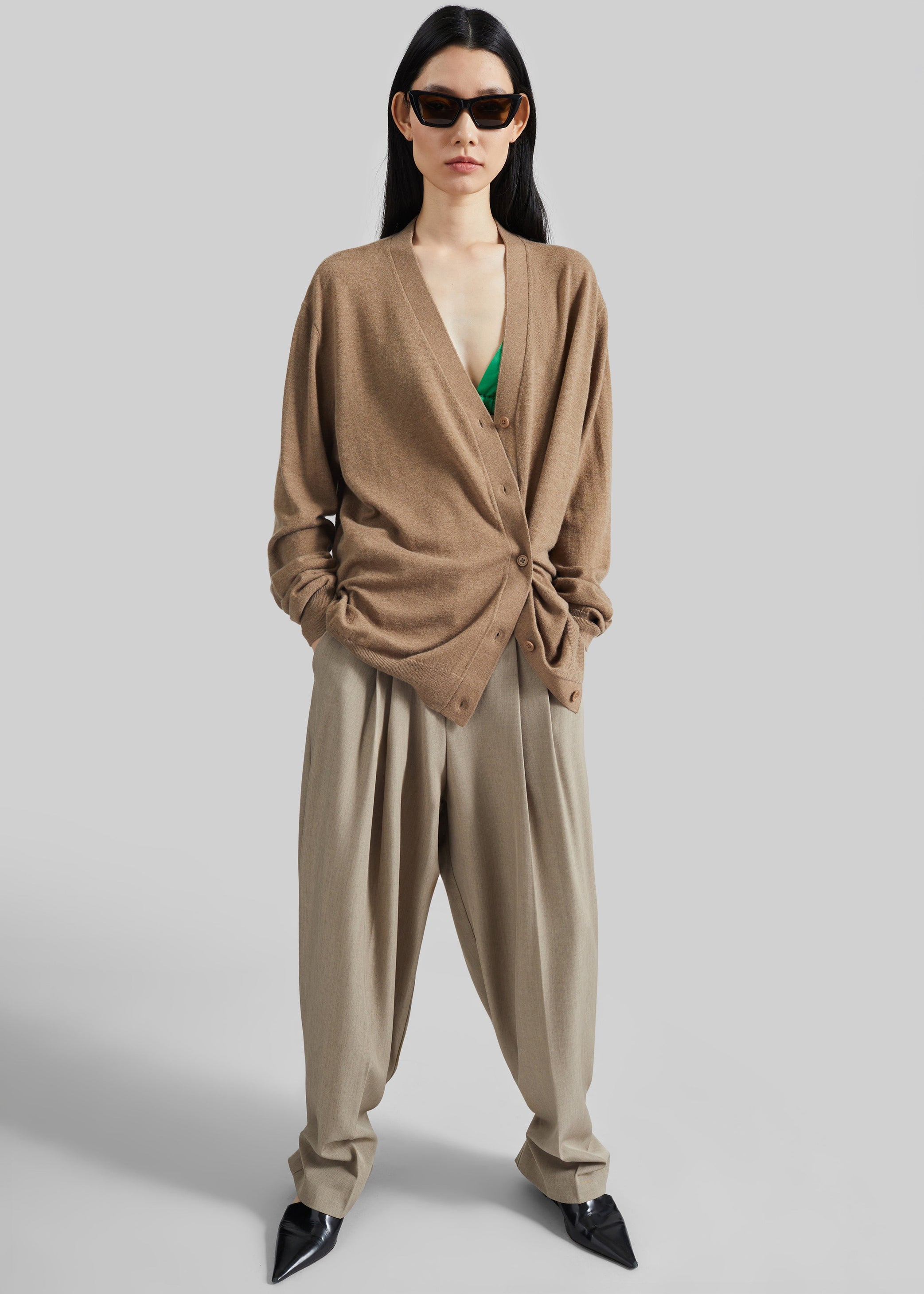 Shop the look image for Venlo Pleated Trousers - Beige