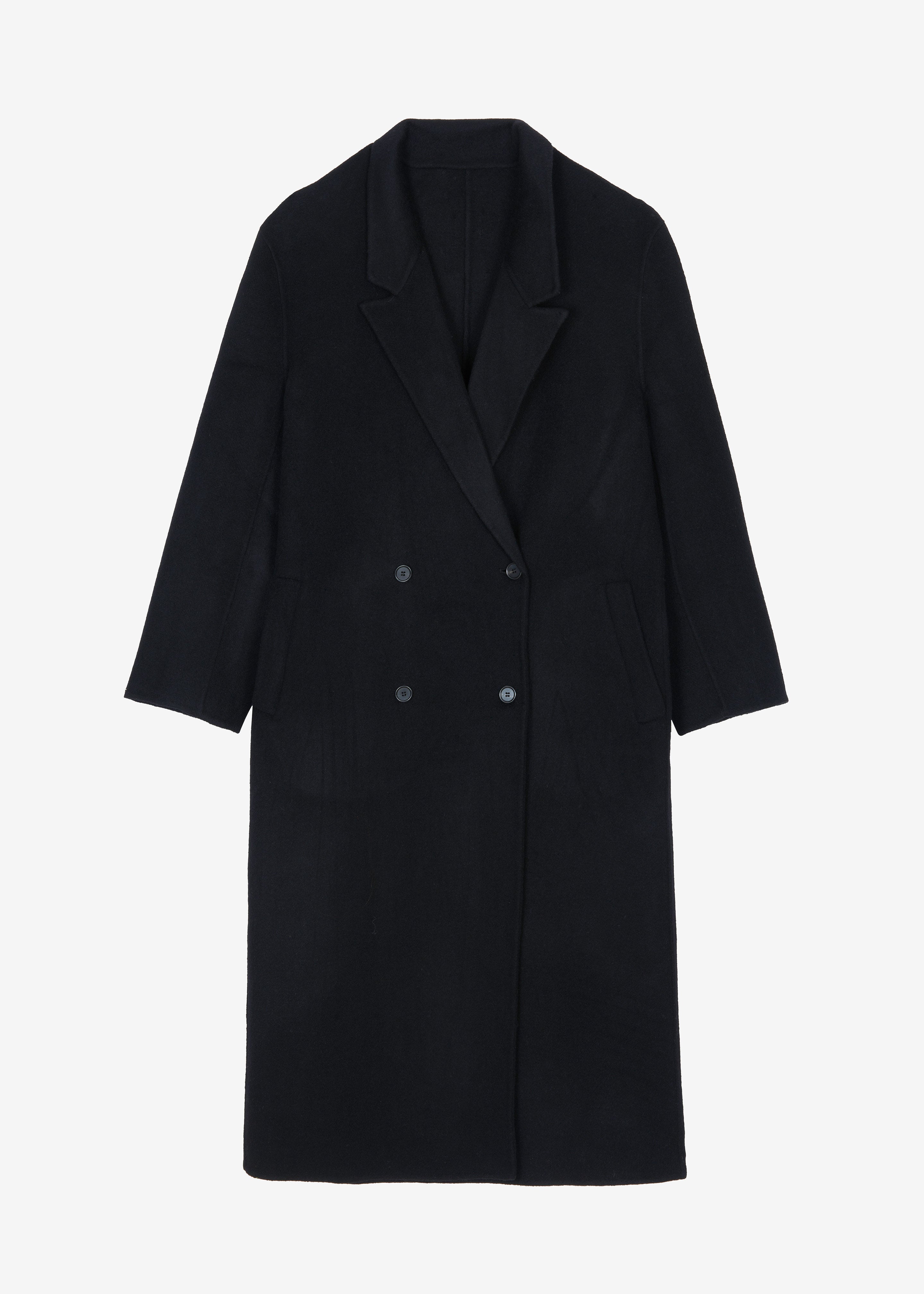 Veonce Oversized Wool Coat - Black - 7