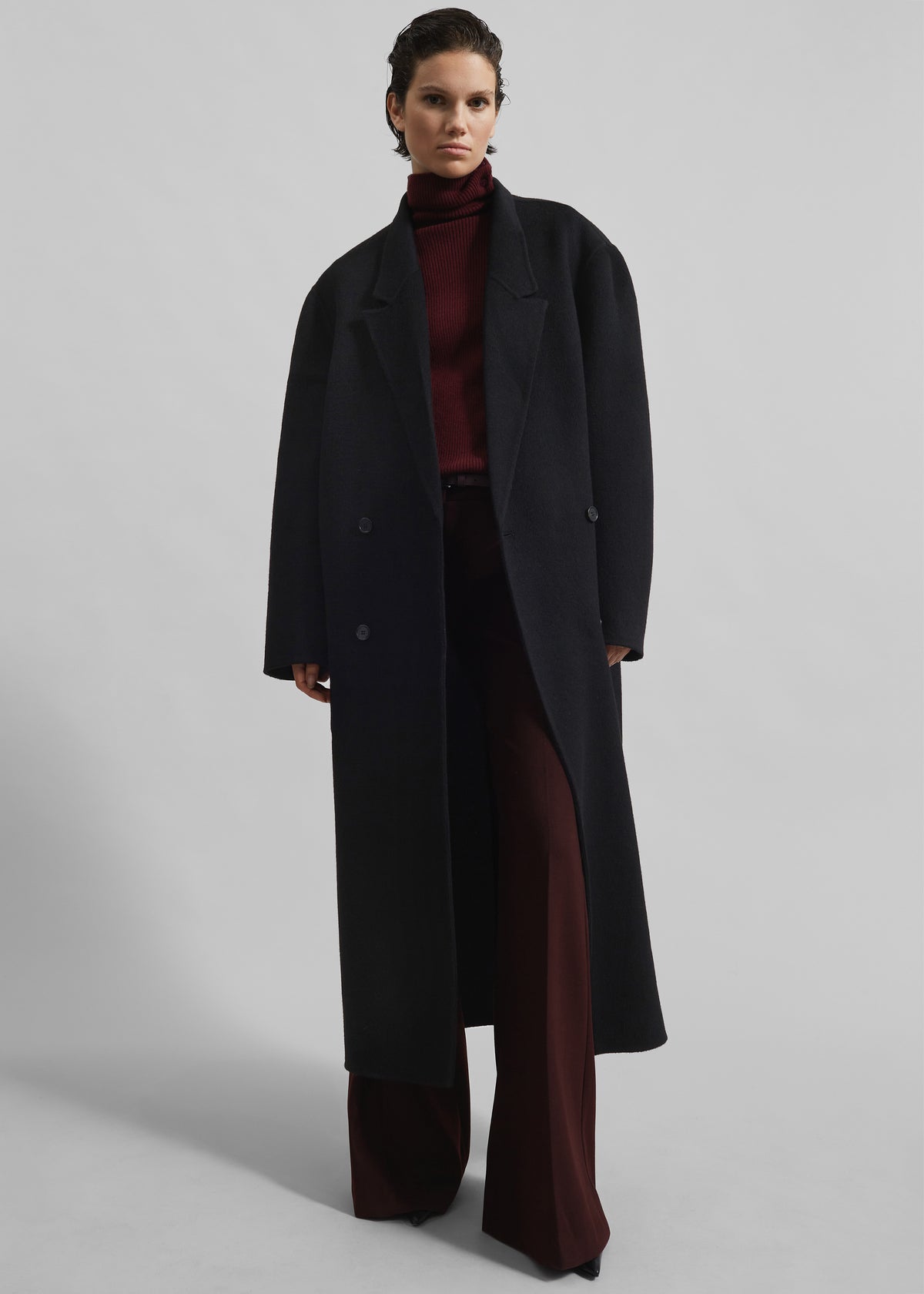 Shop the look image for Veonce Oversized Wool Coat - Black