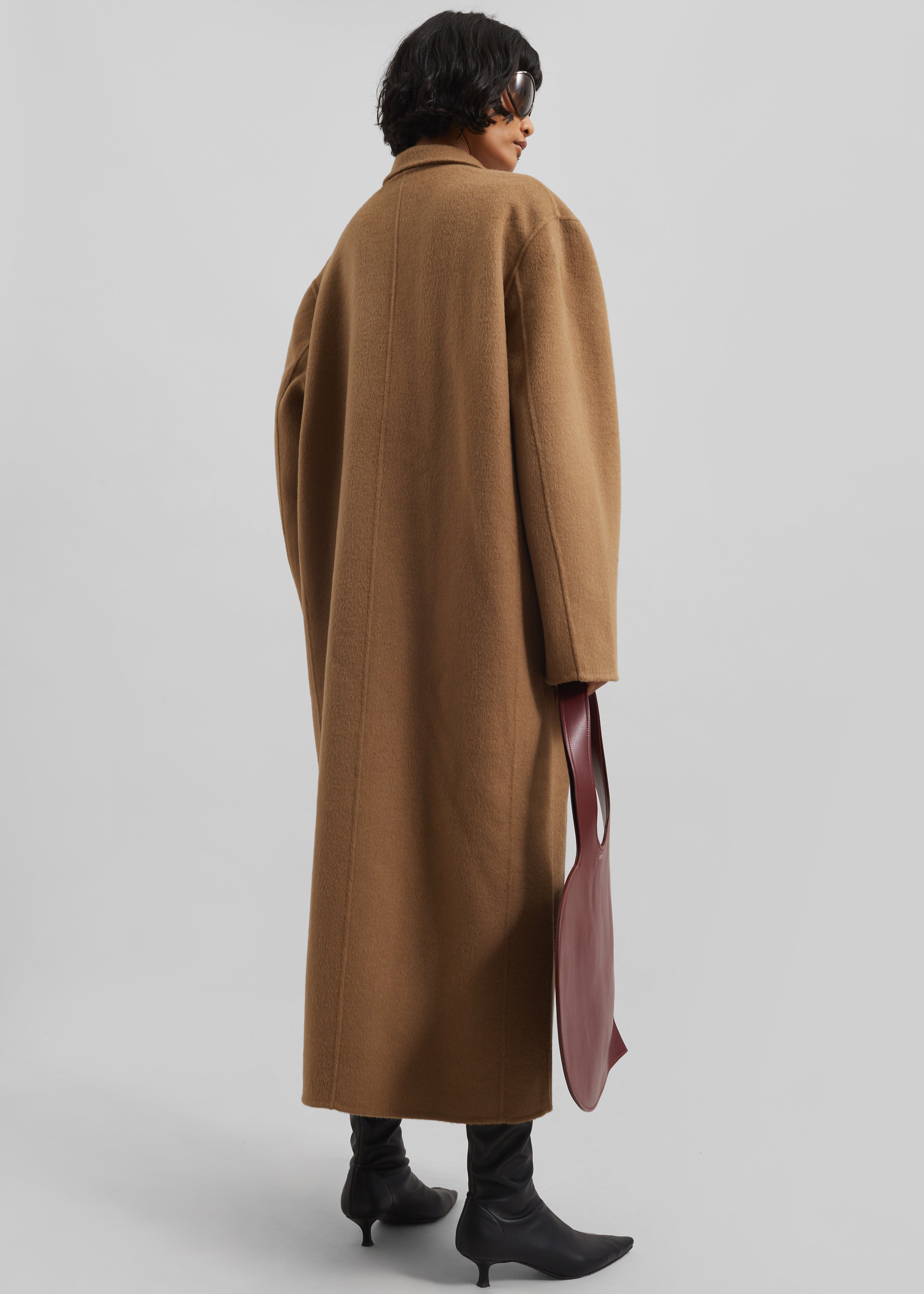 Veonce Oversized Wool Coat - Camel - 8