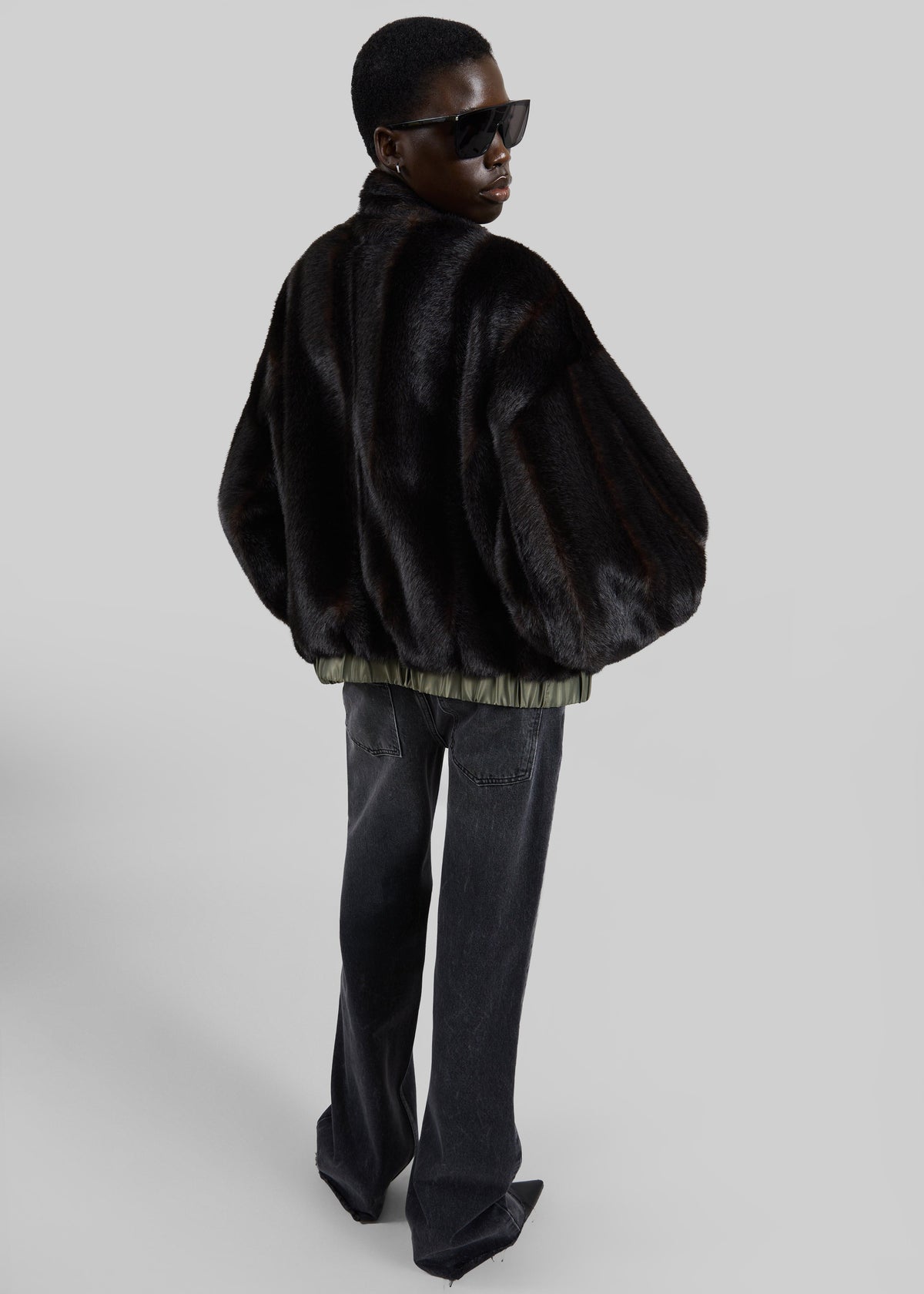 Vera Faux Fur Reversible Short Coat - Brown/Green