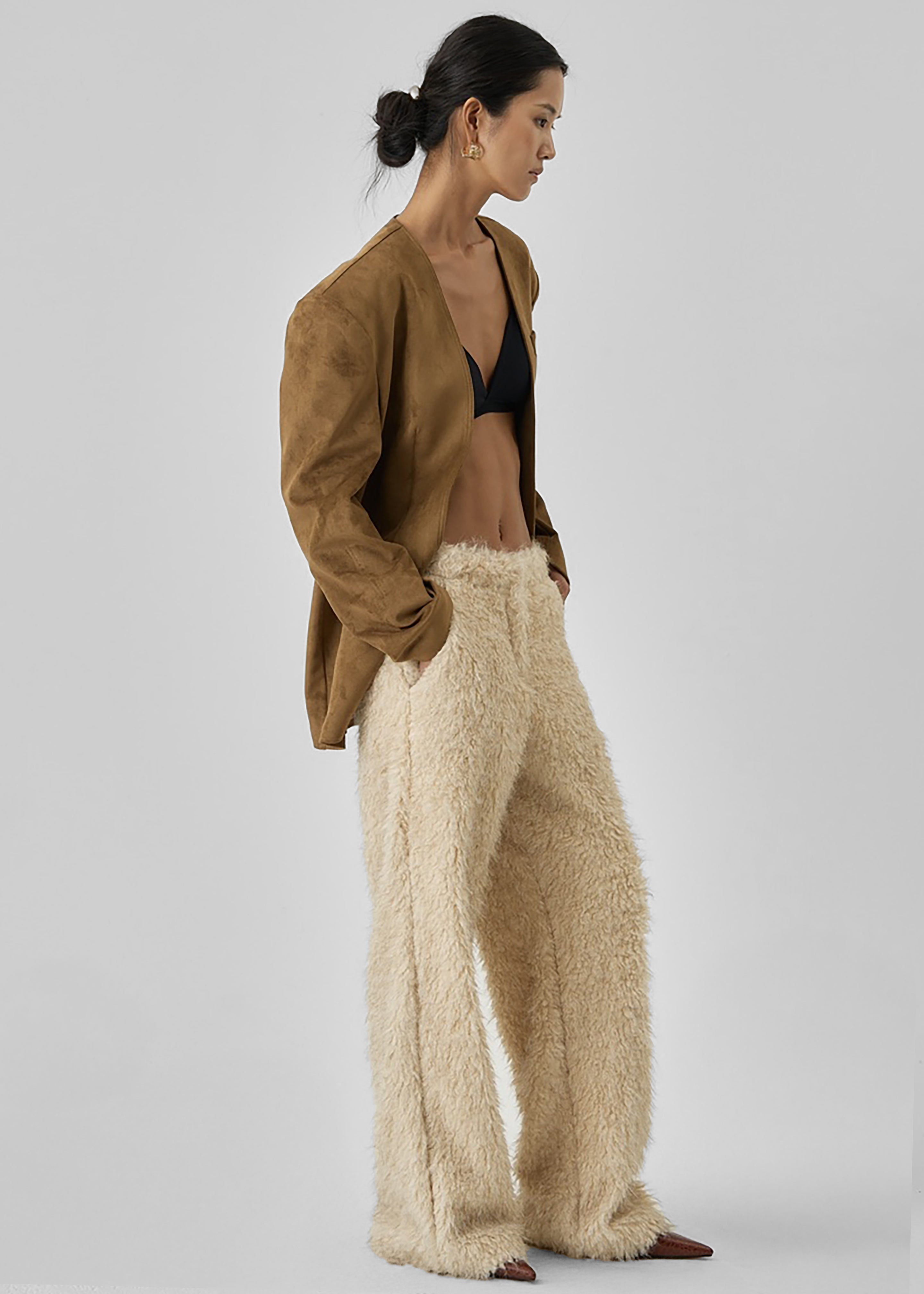 Verbie Furry Pants - Cream - 8