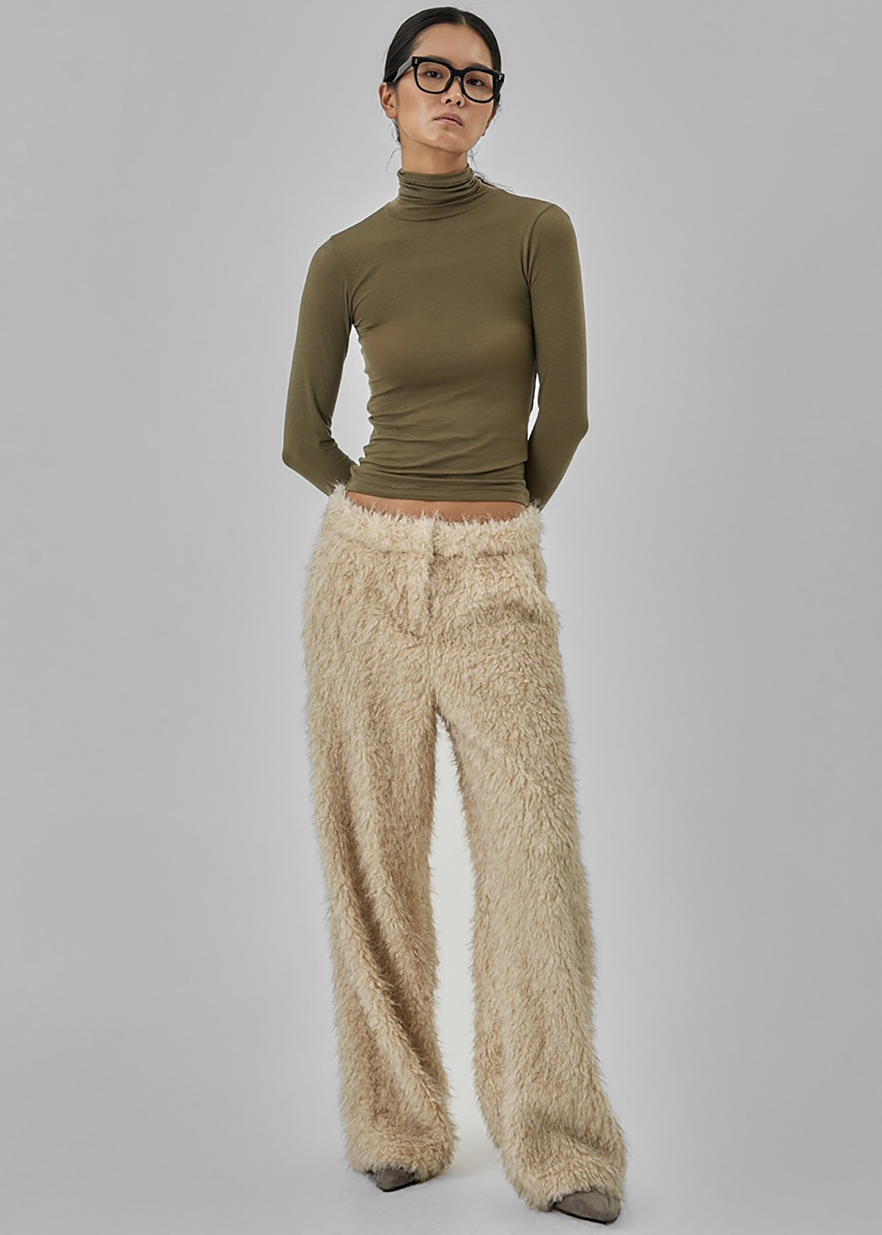 Verbie Furry Pants - Cream - 9