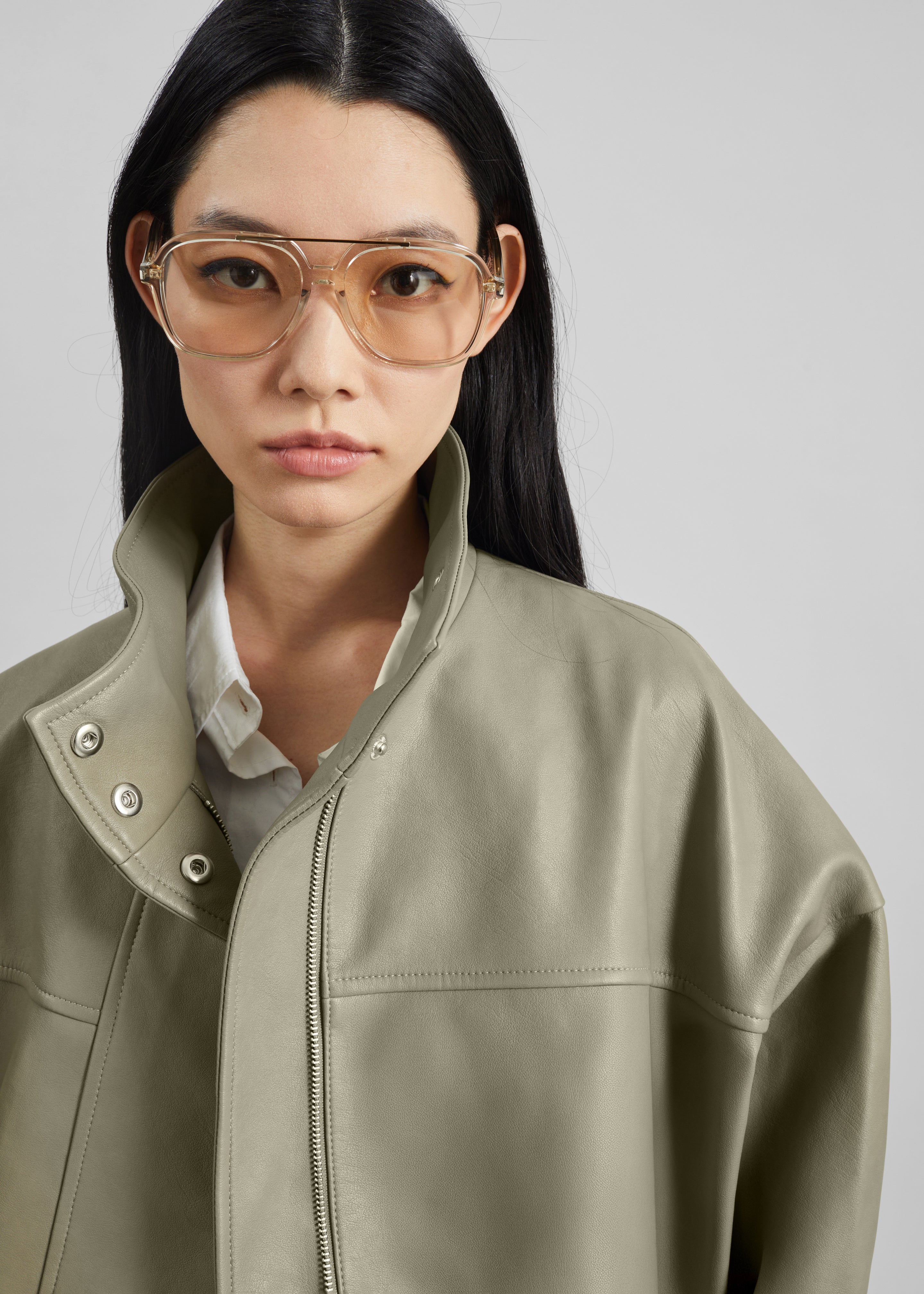 Veren Faux Leather Bomber Jacket - Sage – The Frankie Shop Europe