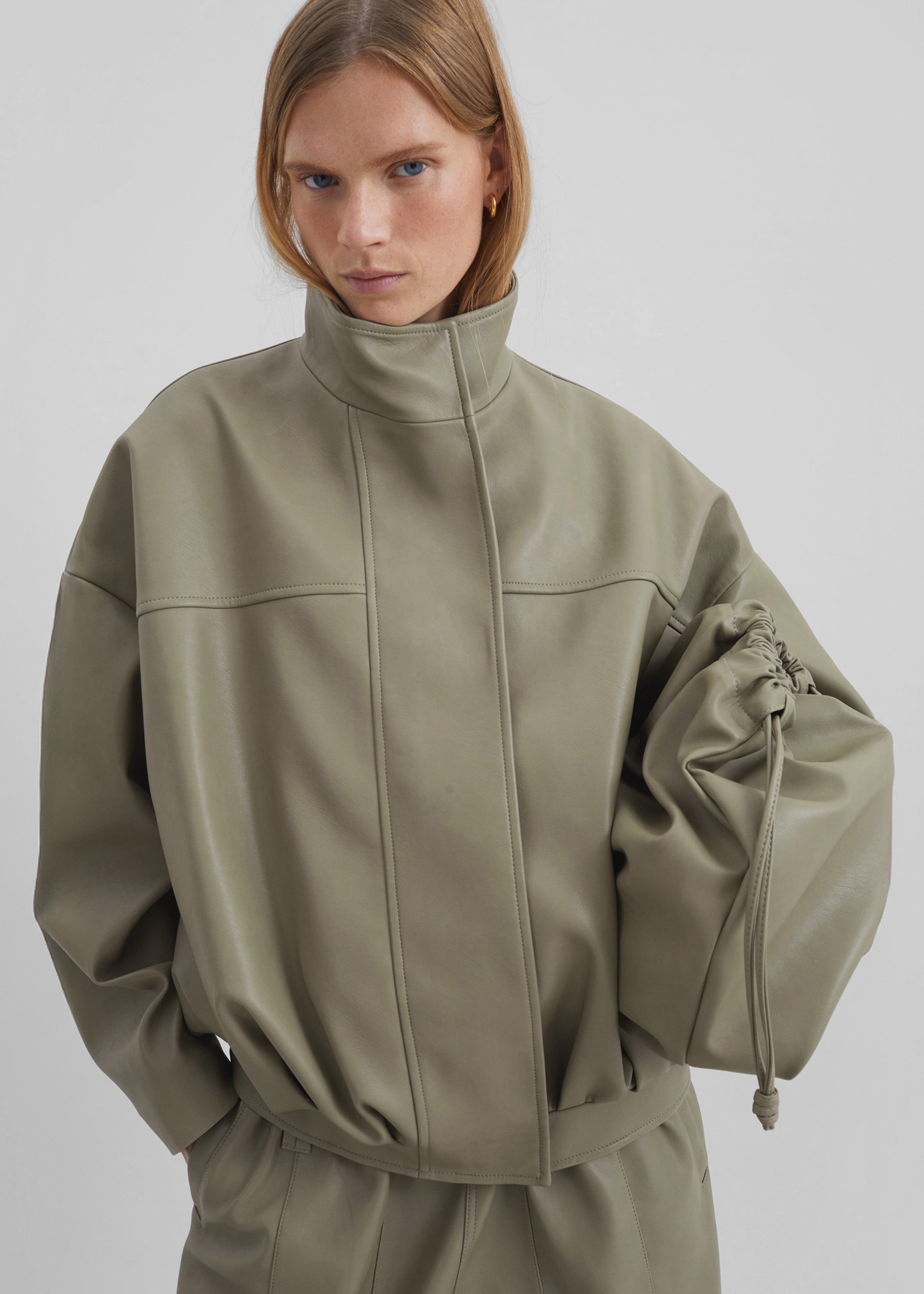 Veren Faux Leather Bomber Jacket - Sage – The Frankie Shop Europe
