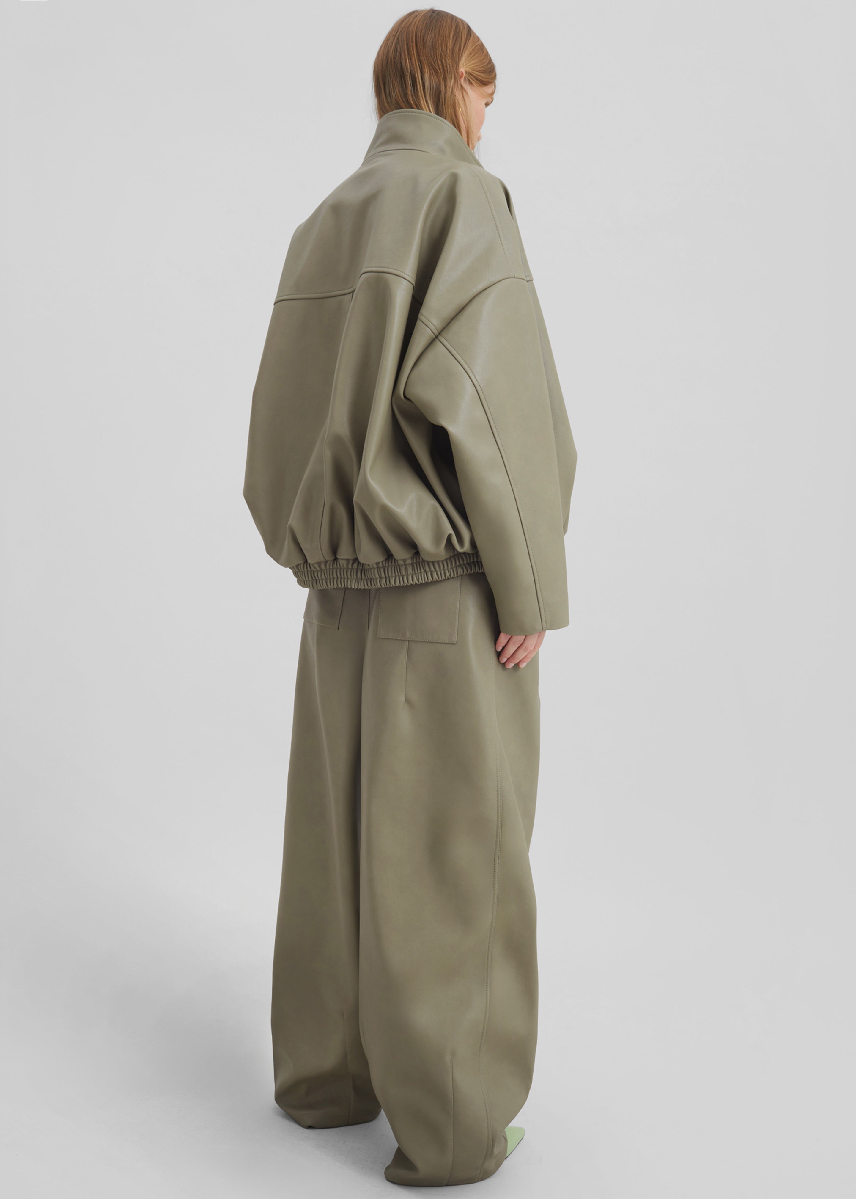 Veren Faux Leather Bomber Jacket - Sage – The Frankie Shop Europe