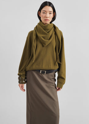 Vermont Scarf Sweater - Olive