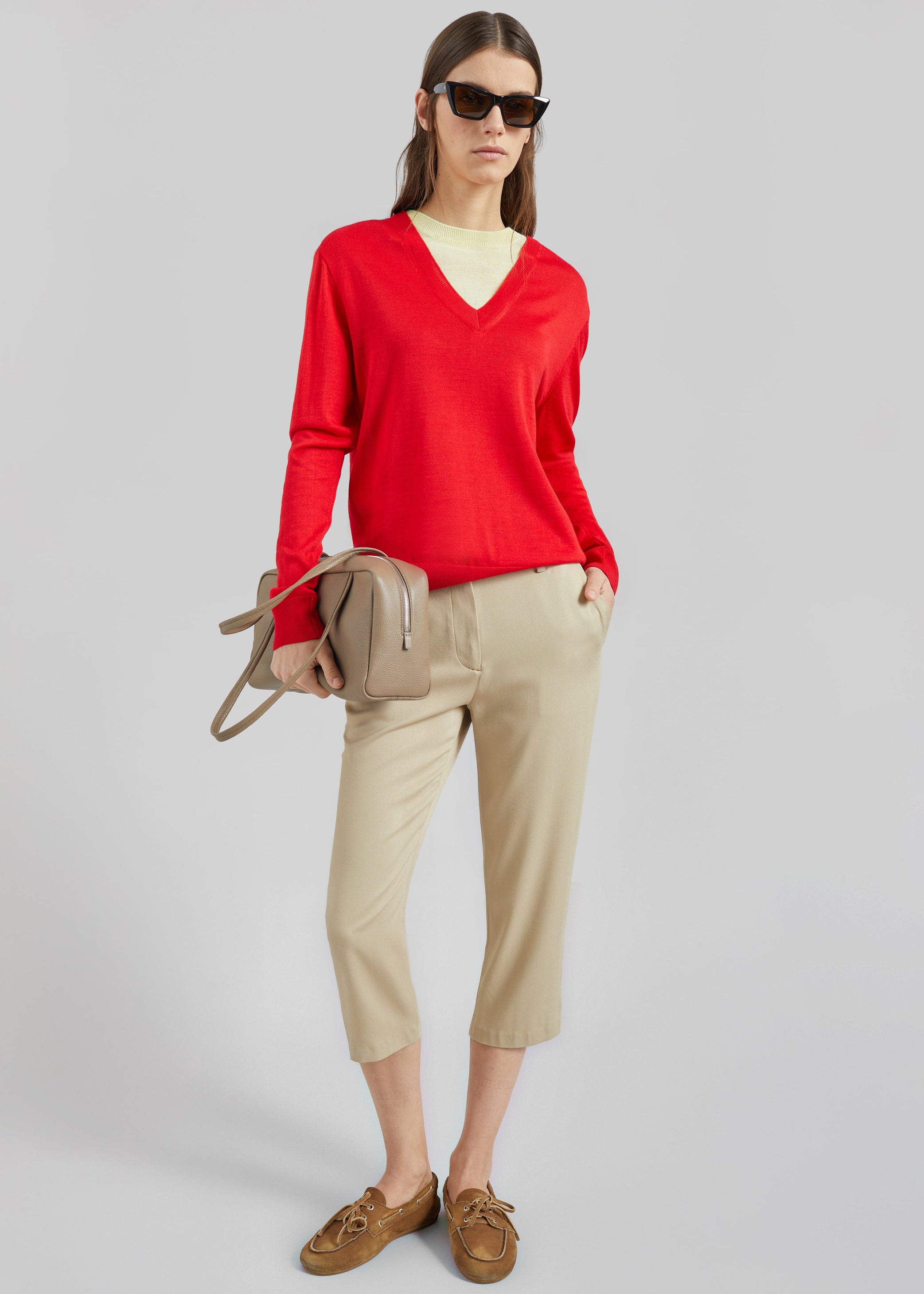 Shop the look image for Vernon Layered Knit Pullover - Red
