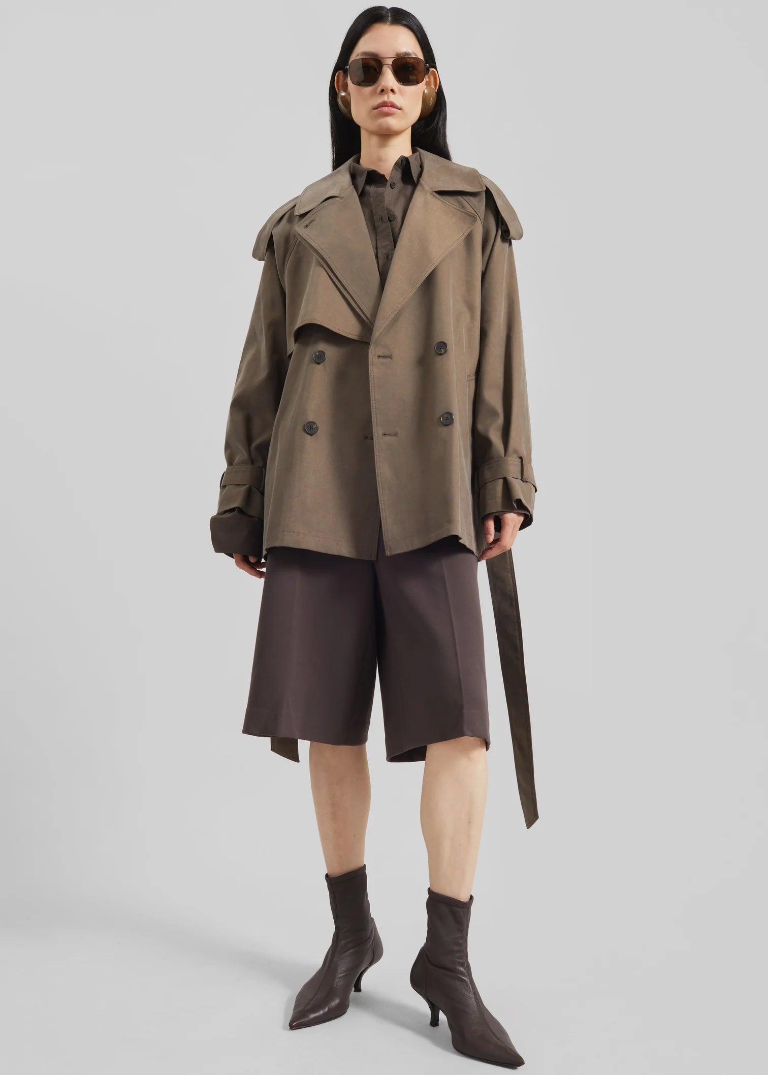 Shop the look image for Vesoul Short Trench - Brown