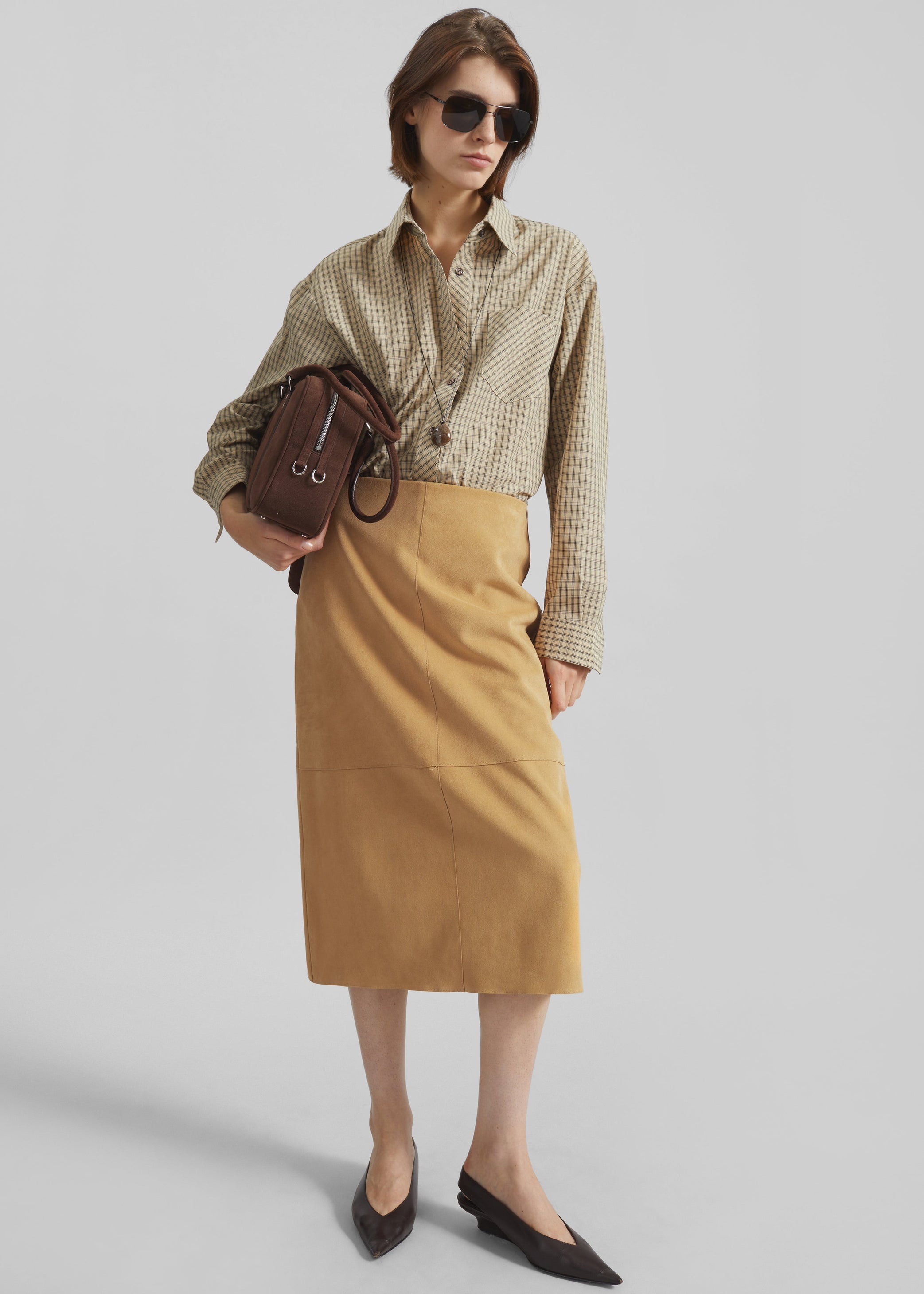 Shop the look image for Vesta Cotton Shirt - Beige Plaid