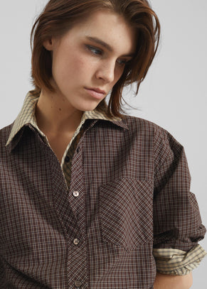 Vesta Cotton Shirt - Brown Plaid