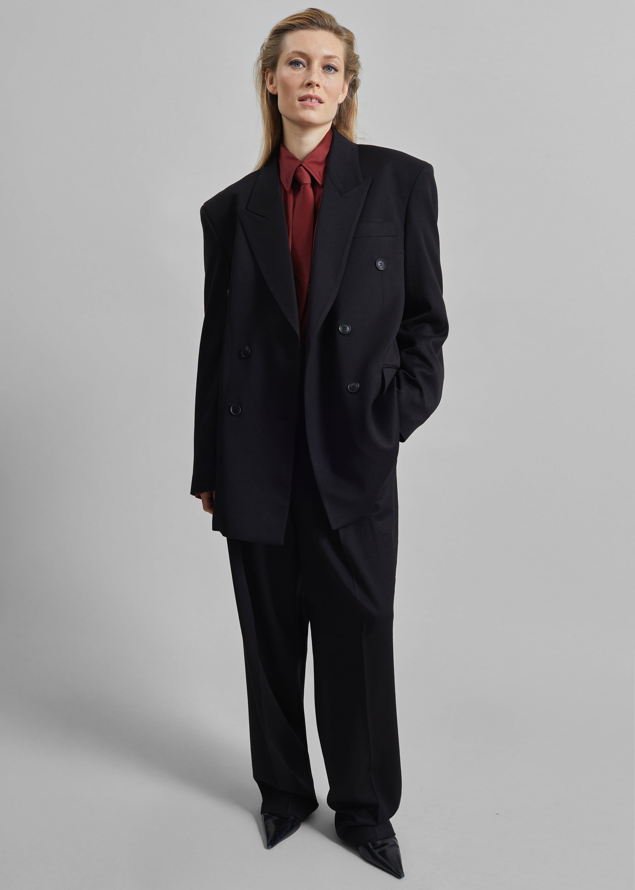Shop the look image for Vester Double-Breasted Blazer - Black