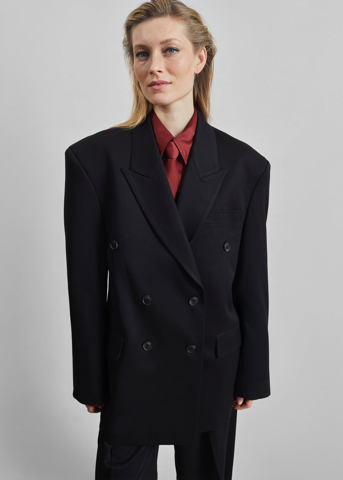 Vester Double-Breasted Blazer - Black - 6