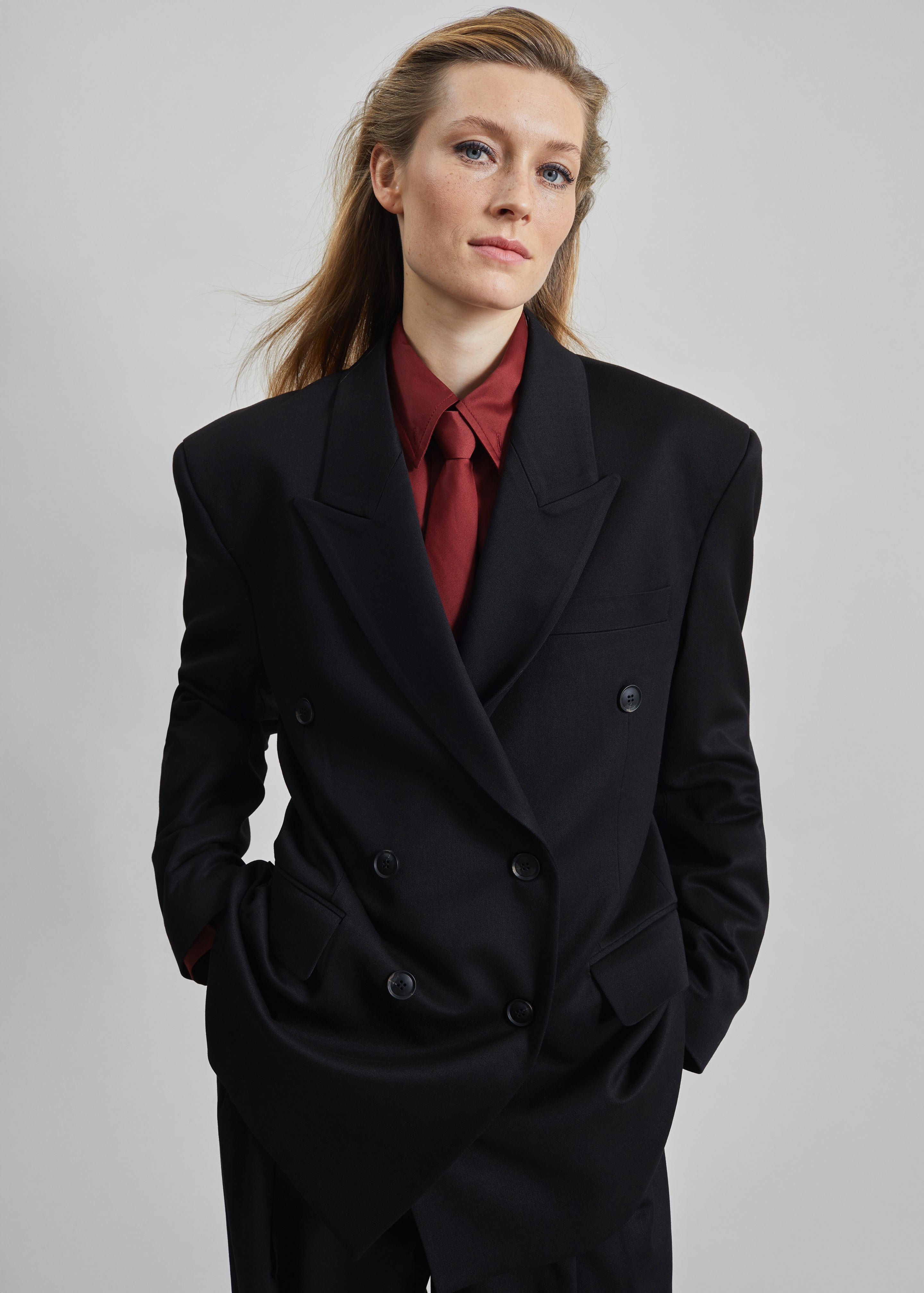 Vester Double-Breasted Blazer - Black - 1