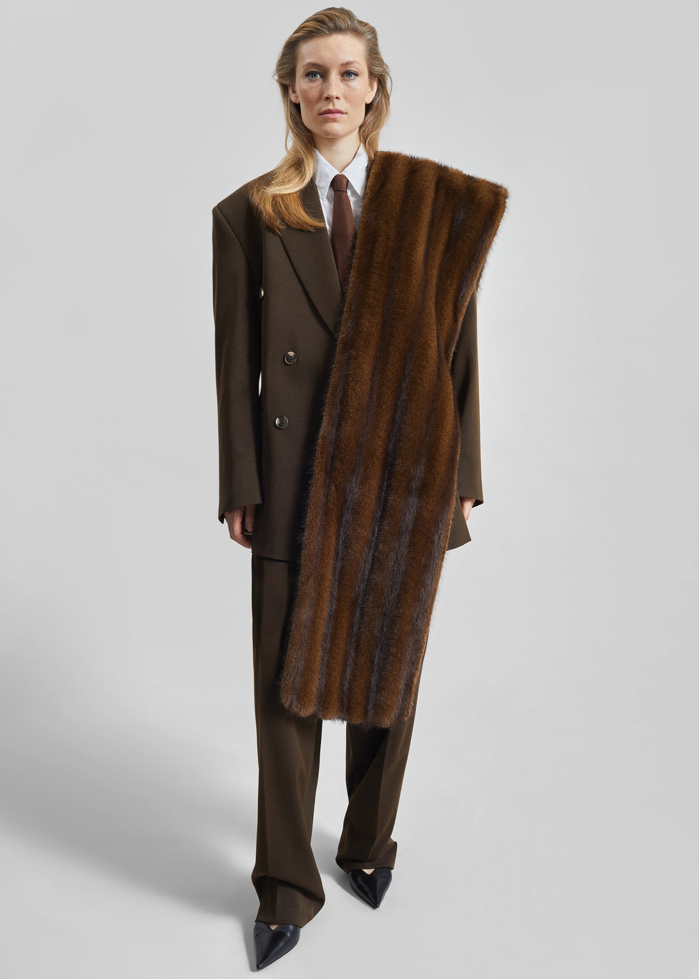 Vester Double-Breasted Blazer - Brown - 1