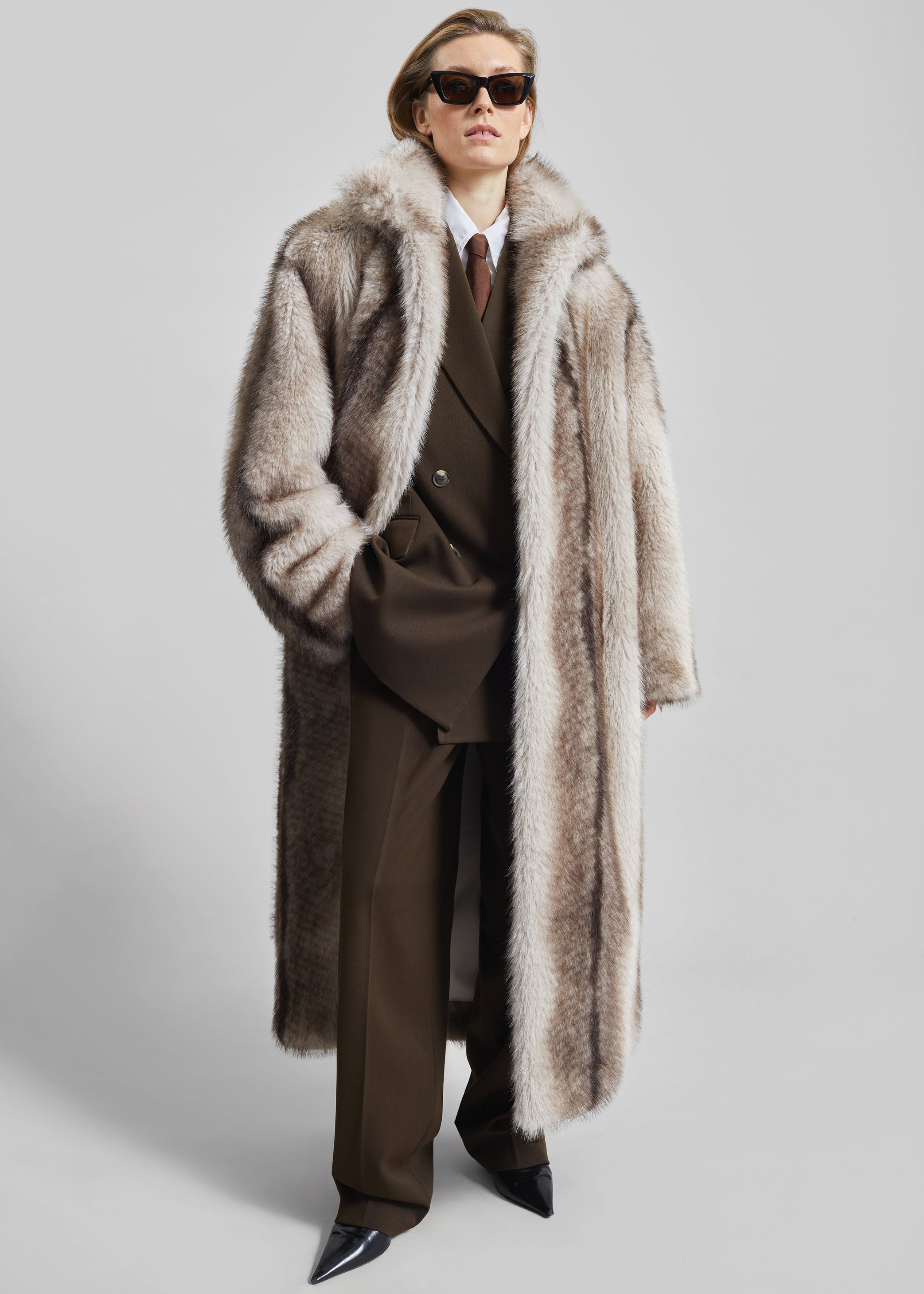 Shop the look image for Vester Double-Breasted Blazer - Brown