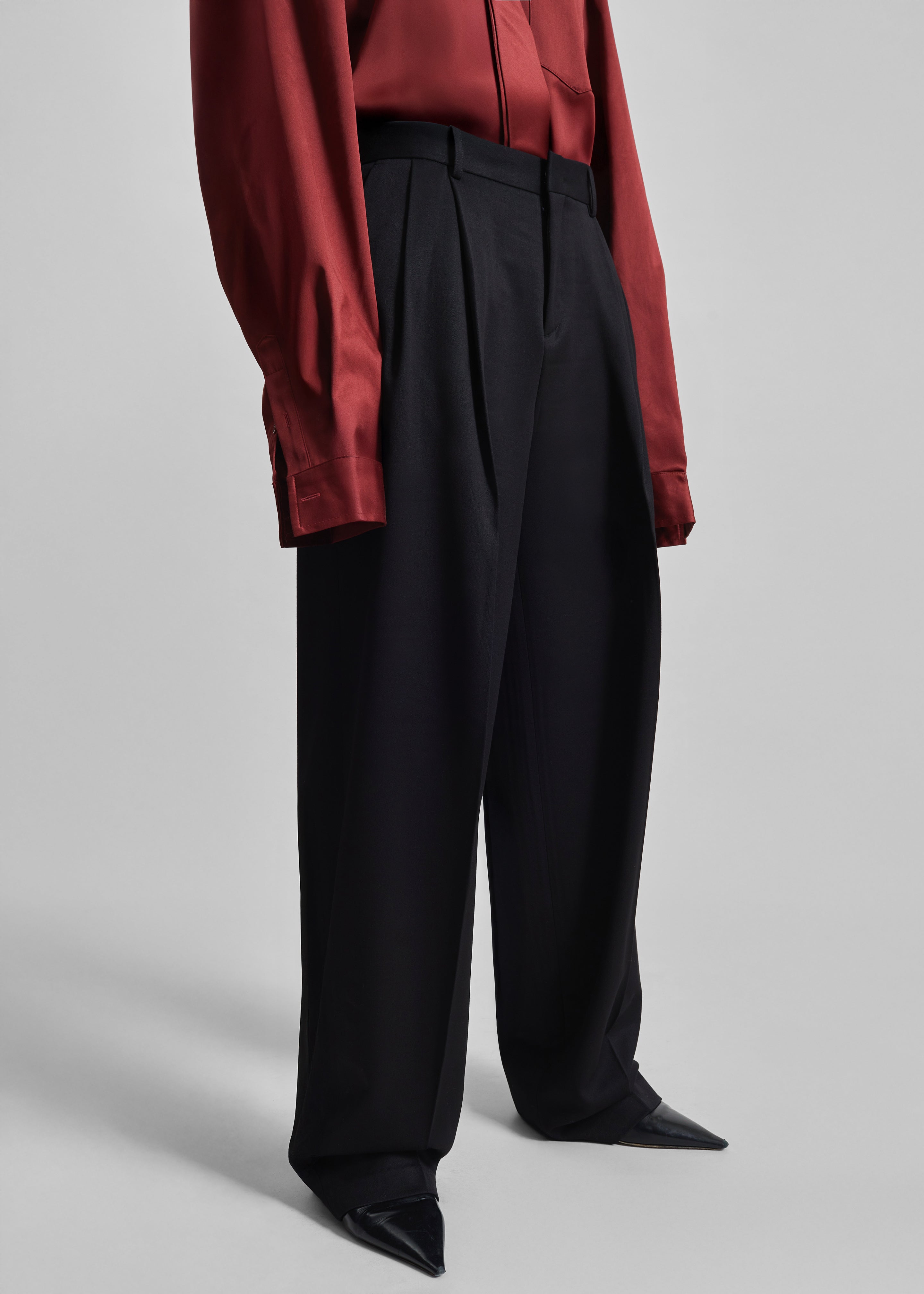 Vester Pleated Trousers - Black - 5