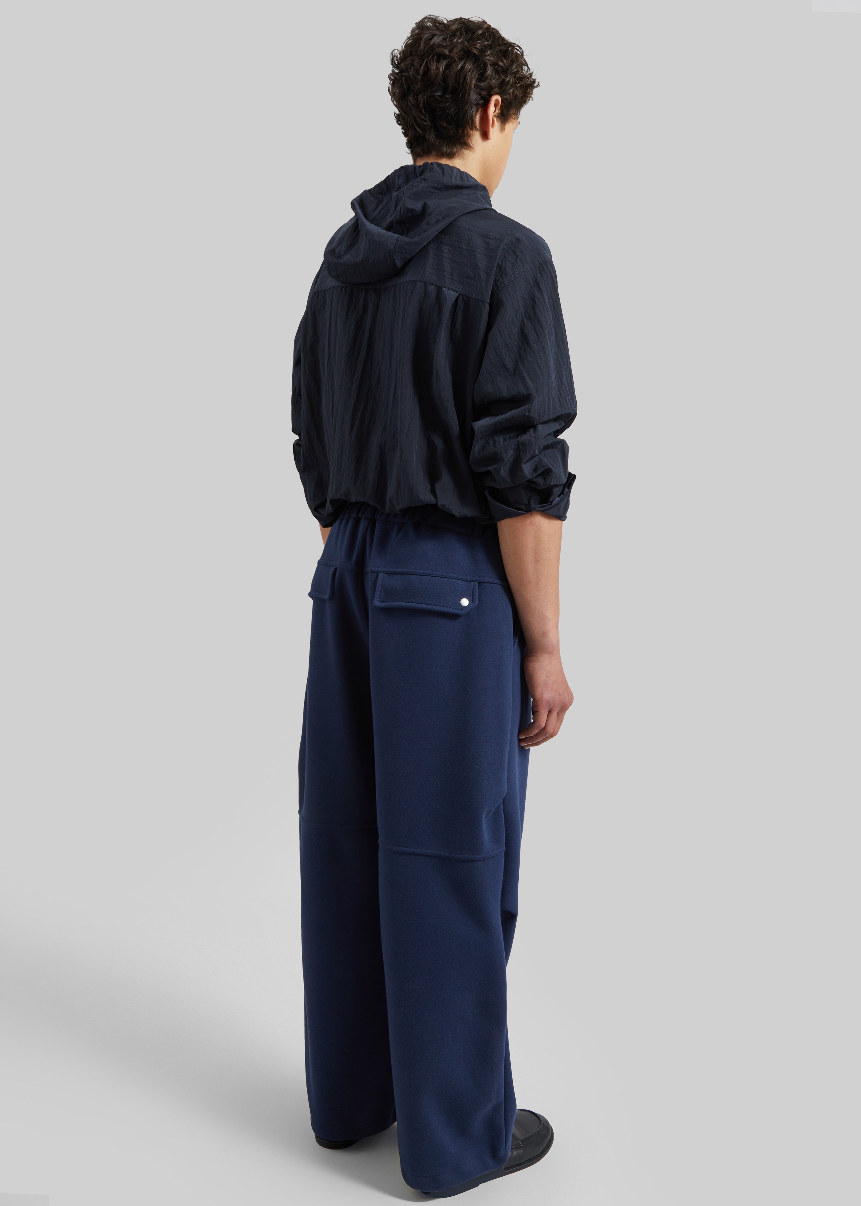 Vetigny Drawstring Pleated Sweatpants - Navy - 5