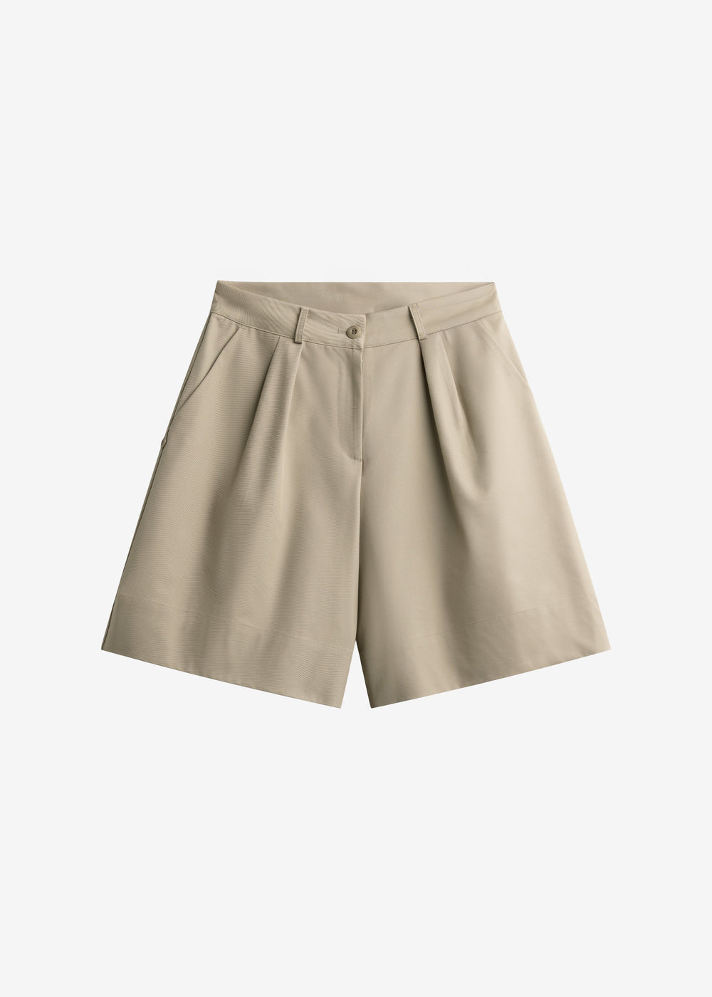 Veyra Adjustable Cuff Shorts - Beige