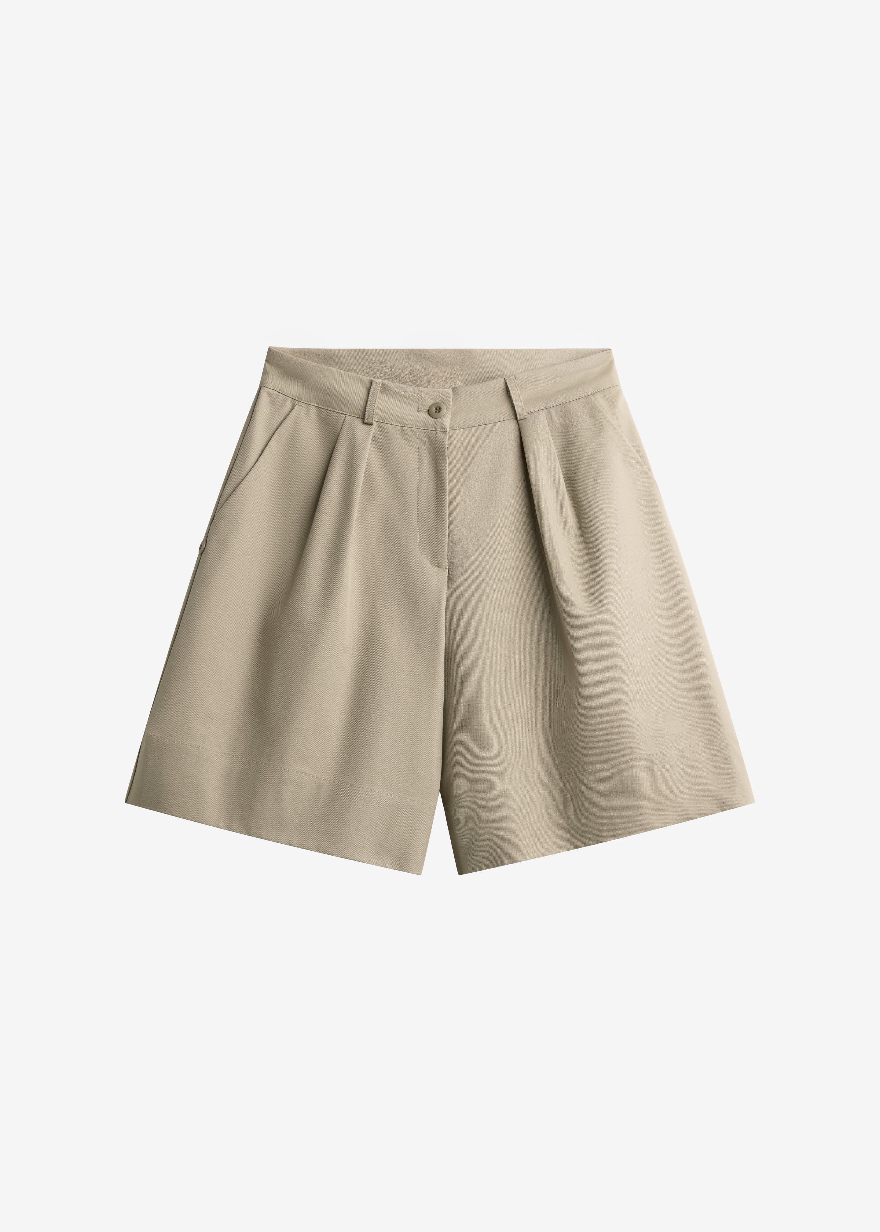 Veyra Adjustable Cuff Shorts - Beige - 11