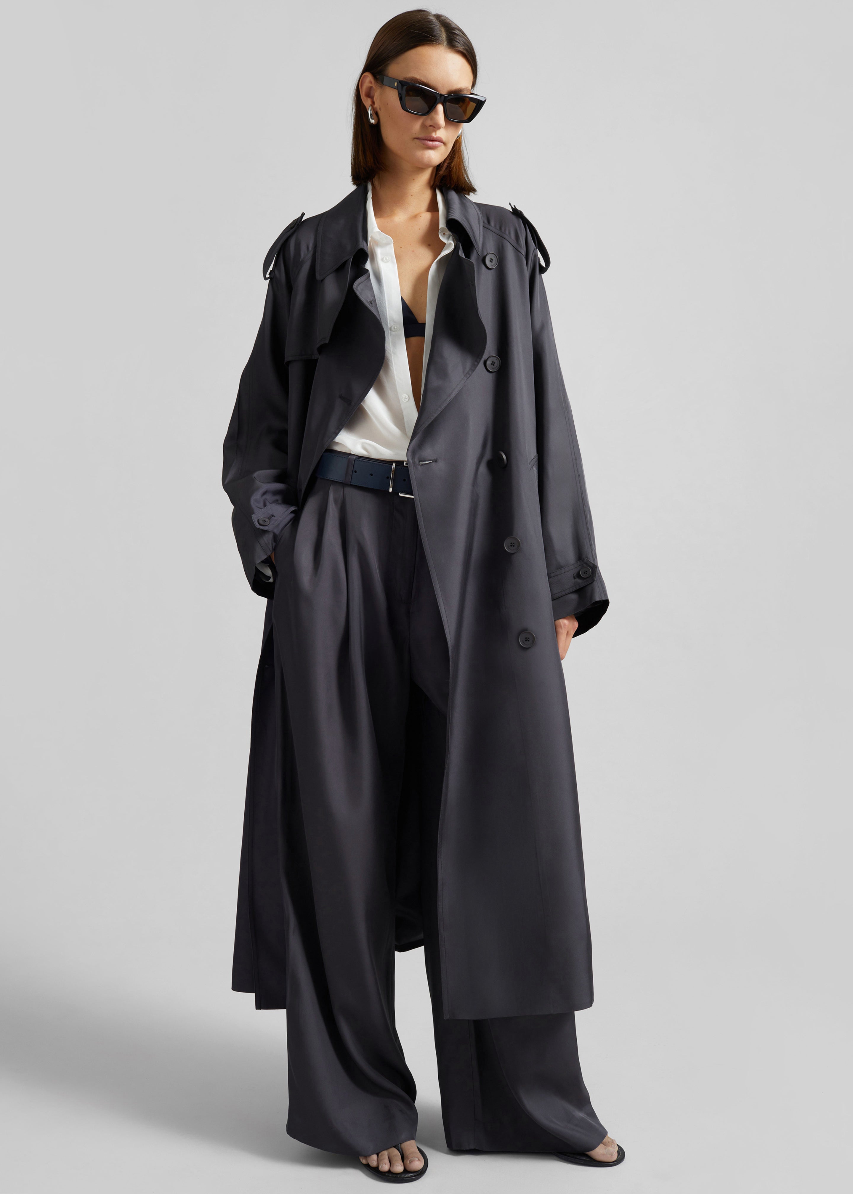 Veyron Silk Trench - Storm Grey - 1