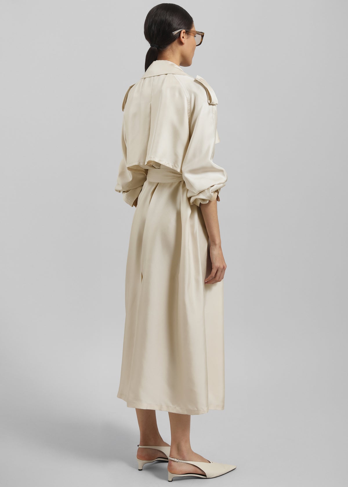 Veyron Silk Trench - Light Beige - 7