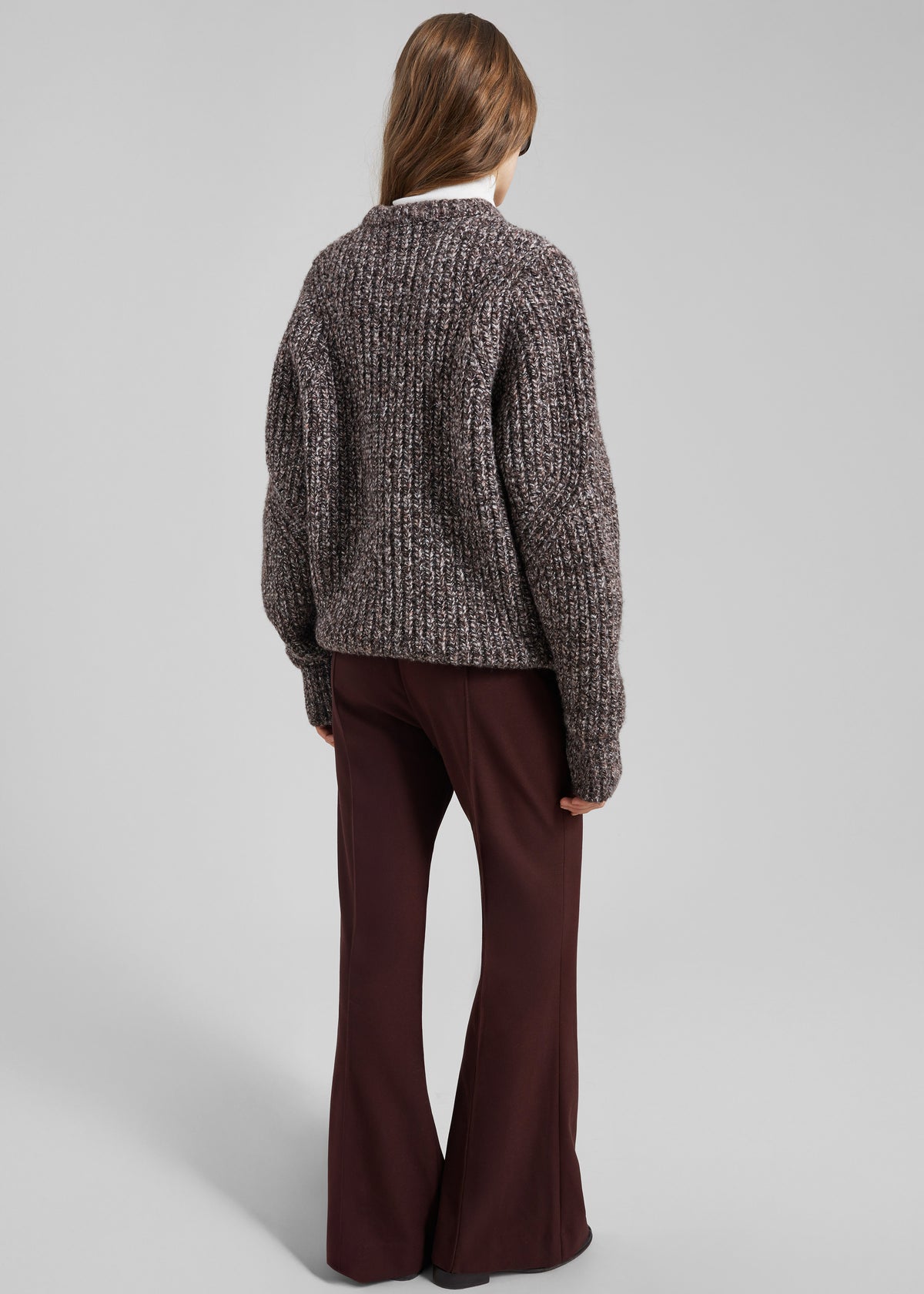 Vezia Chunky Knit Sweater - Brown Melange - 6