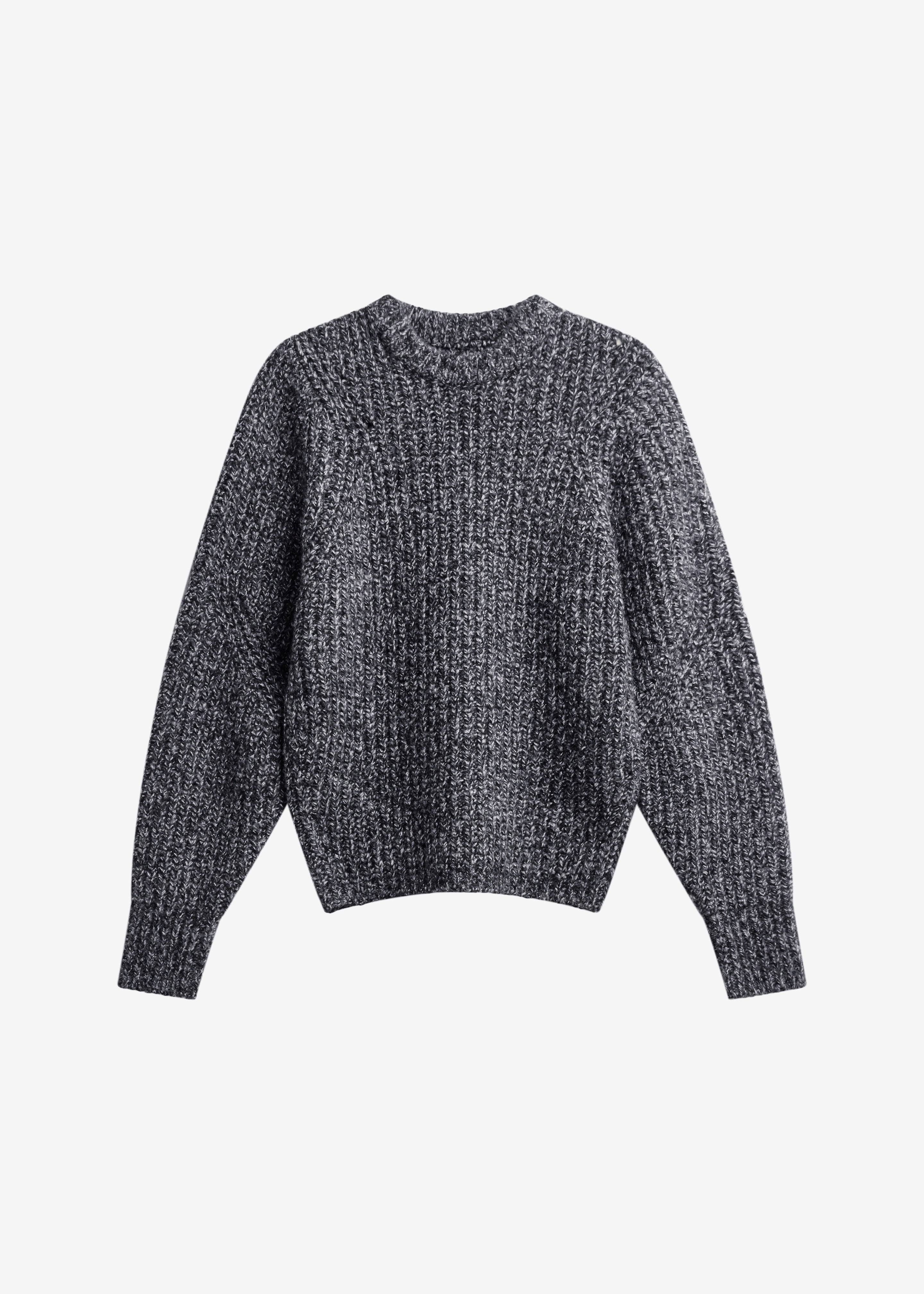 Vezia Chunky Knit Sweater - Dark Grey Melange - 8