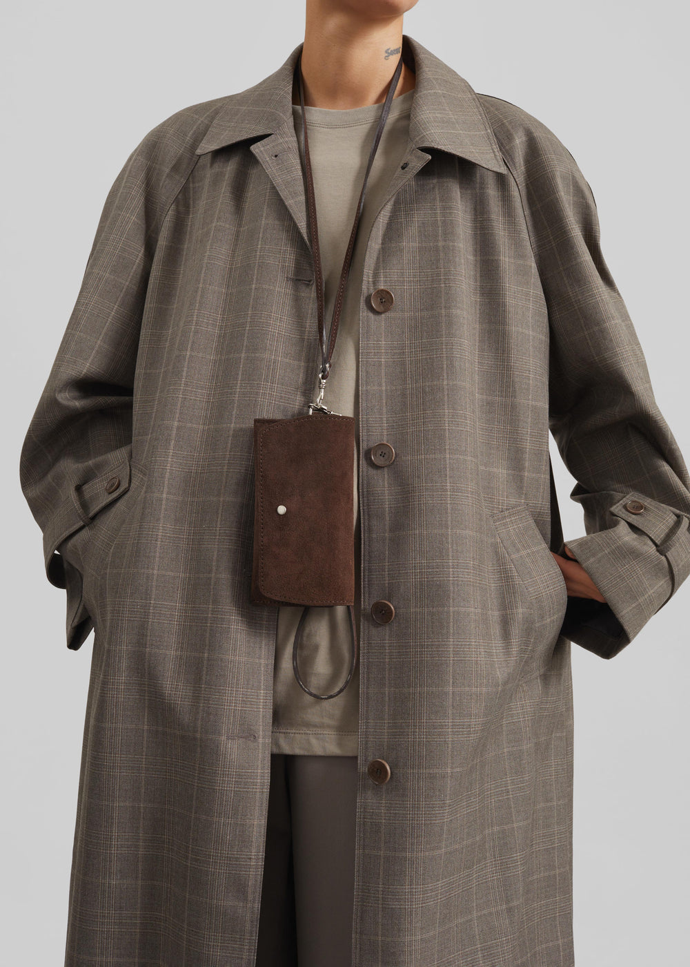 Viana Trench Coat - Brown Glen Plaid - 1