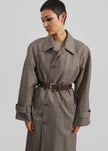 Viana Trench Coat - Brown Glen Plaid