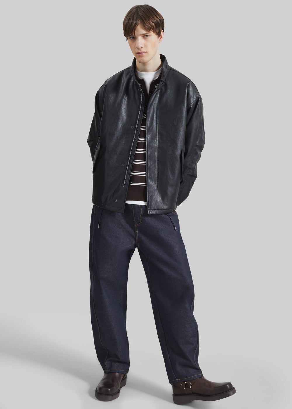 Viborg Faux Leather Jacket - Black