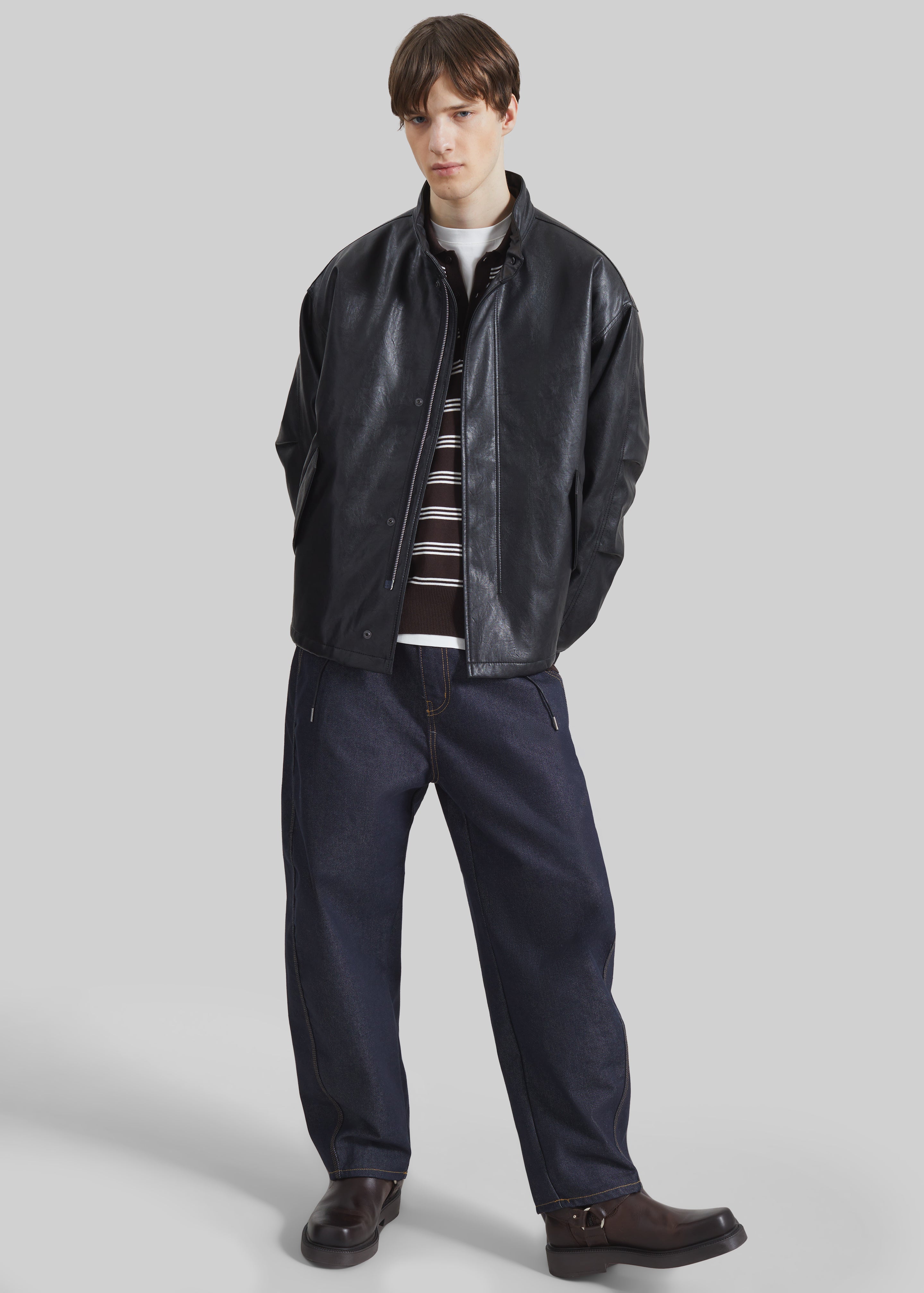 Viborg Faux Leather Jacket - Black - 1